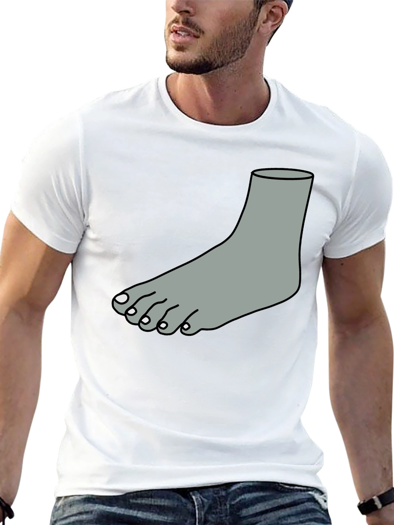 Funny Foot Graphic T-Shirt - Black