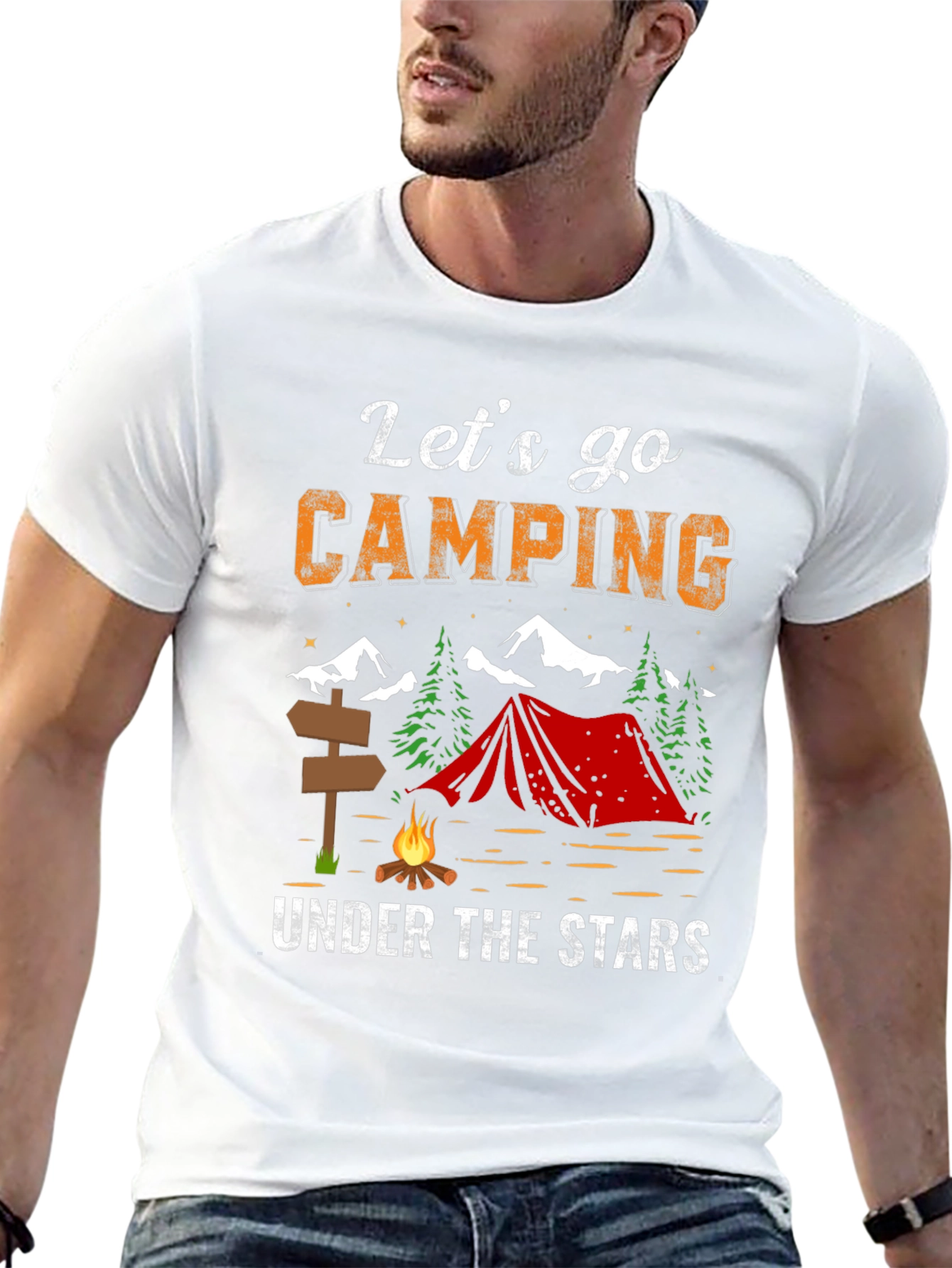 Lets Go Camping Under The Stars Graphic Tee