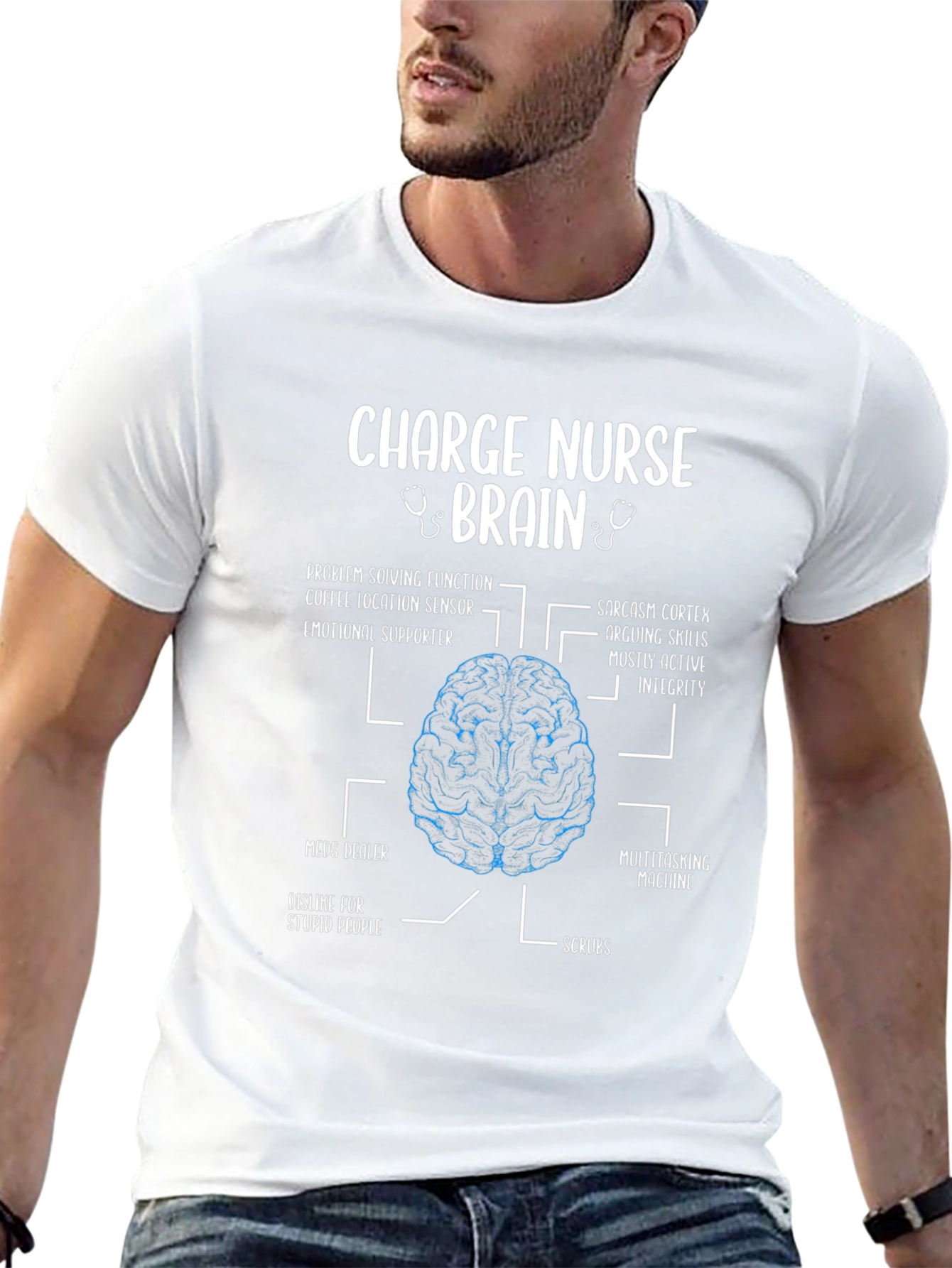 Charge Nurse Brain Anatomy T-Shirt