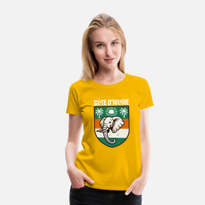 Ivory Coast West Africa Elefant Ivorian Flag Map