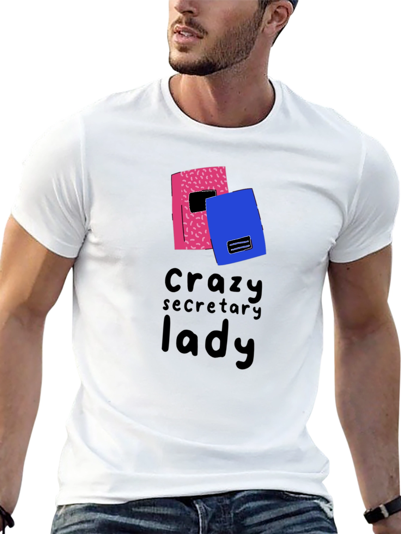 Crazy Secretary Lady Graphic T-Shirt