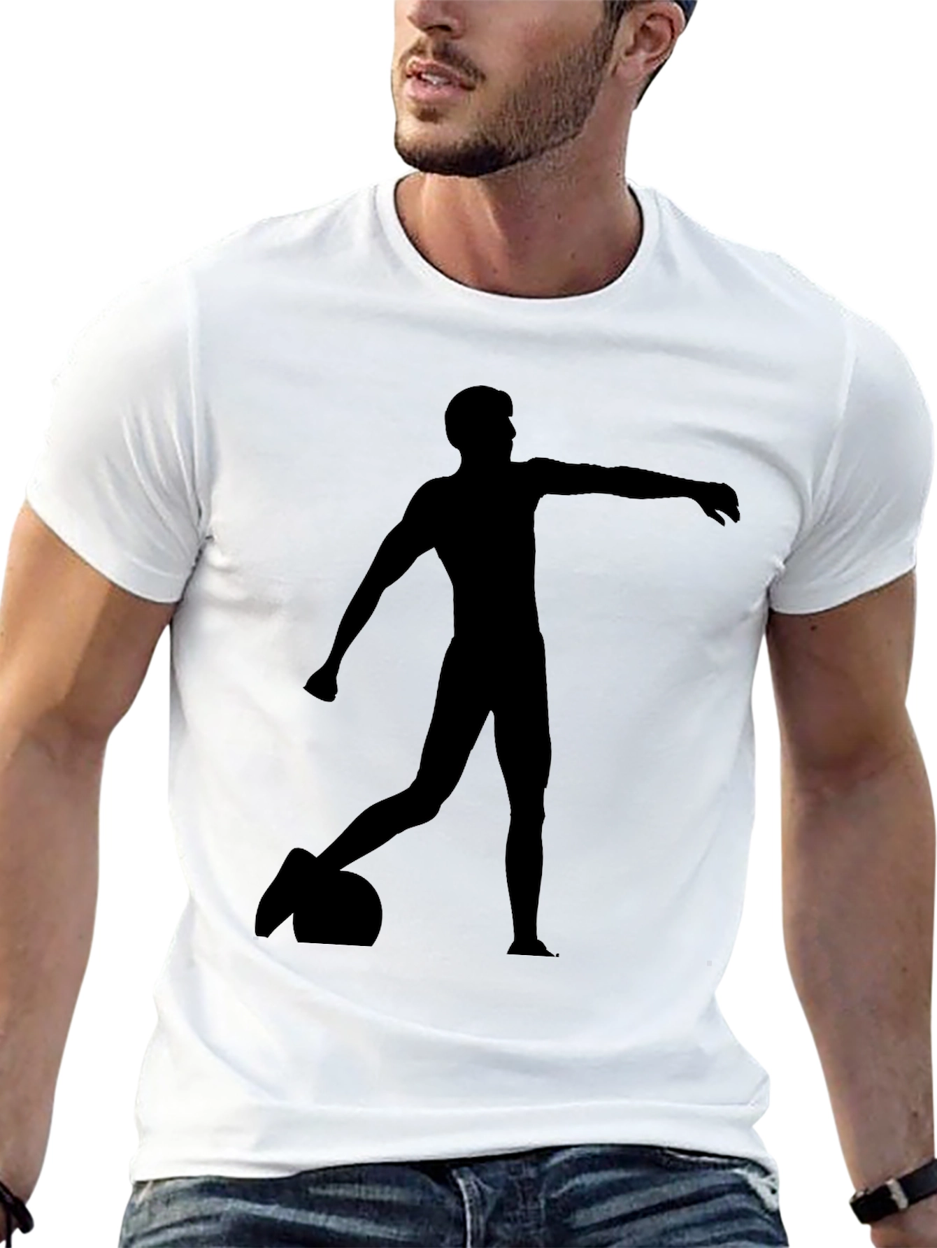Black T-Shirt with Silhouette Design