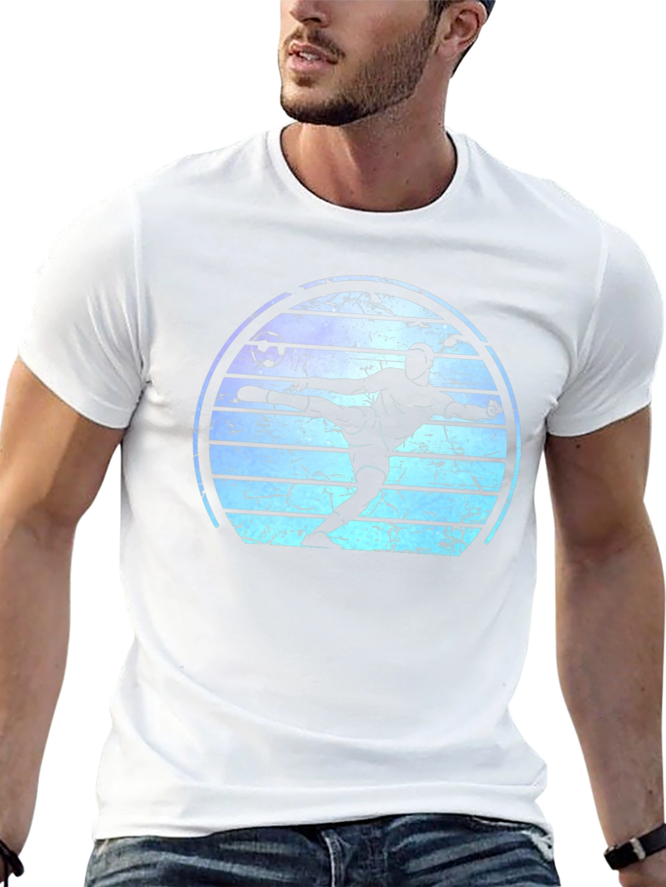 Soccer Player Graphic Tee - Retro Style