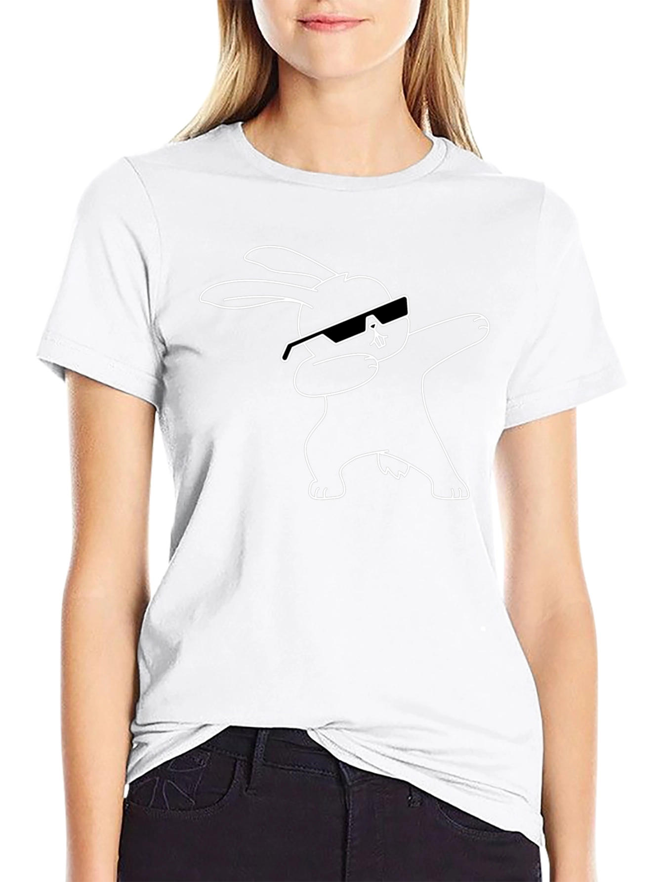 Dabbing Easter Bunny Black T-Shirt