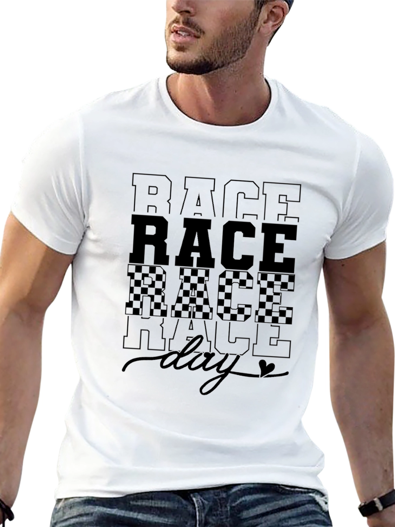 Race Day Graphic T-Shirt - Black Cotton Tee