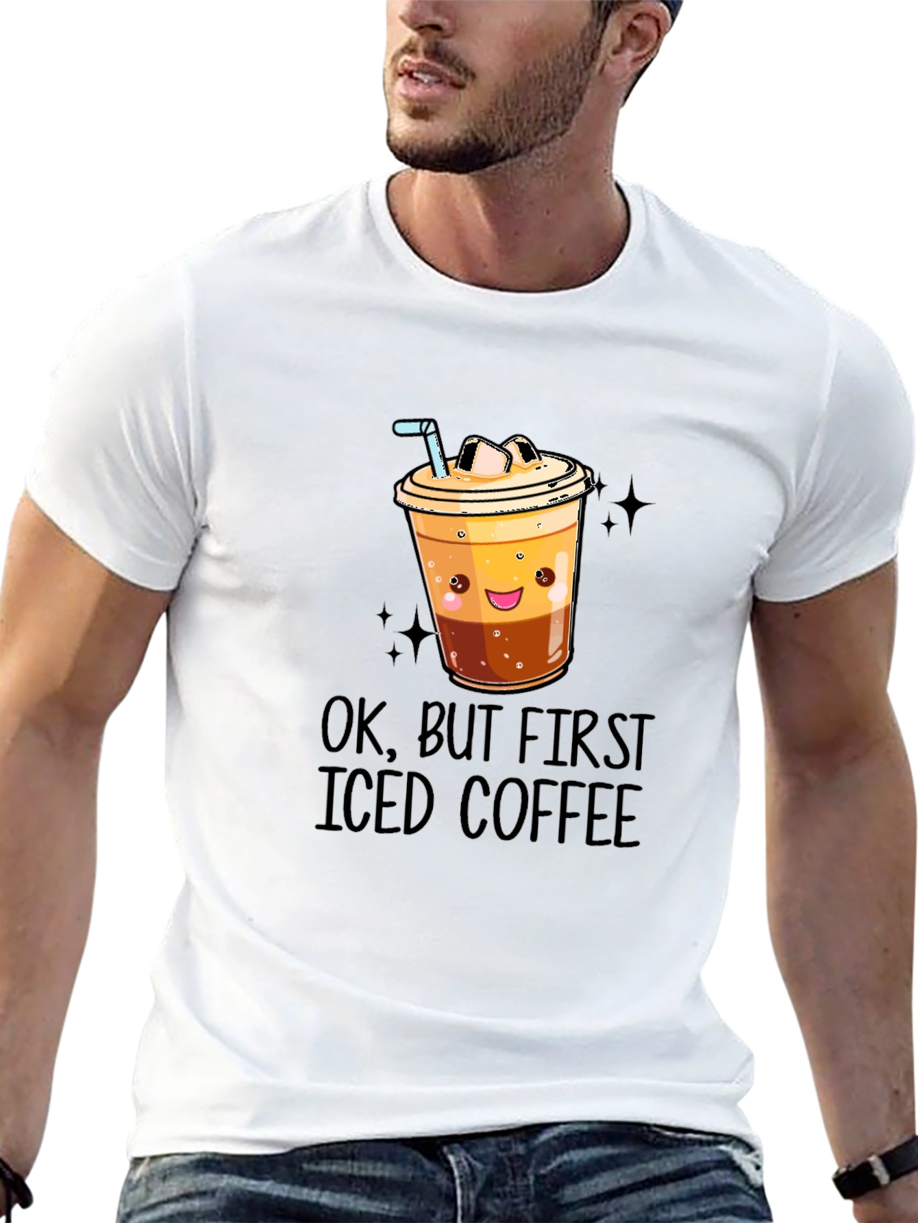 Iced Coffee T-Shirt - Cute Cartoon Design