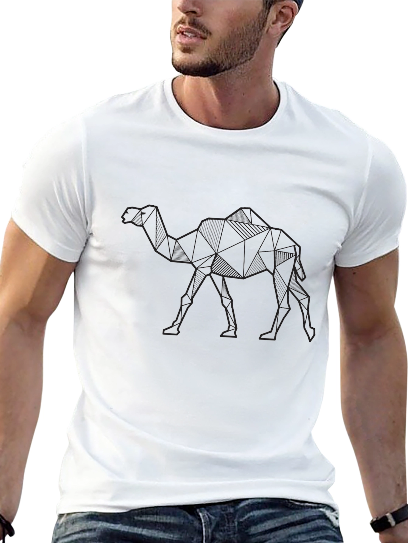 Geometric Camel Graphic Tee