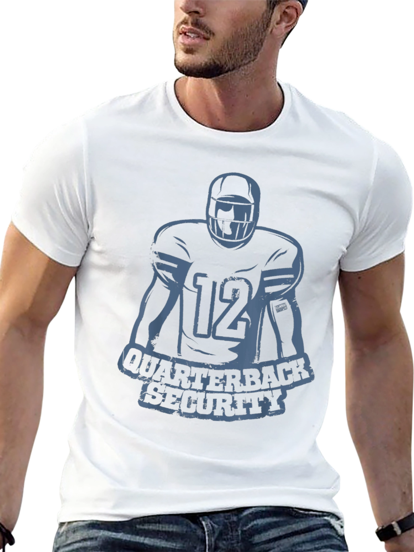 Quarterback Security Football T-Shirt - Black