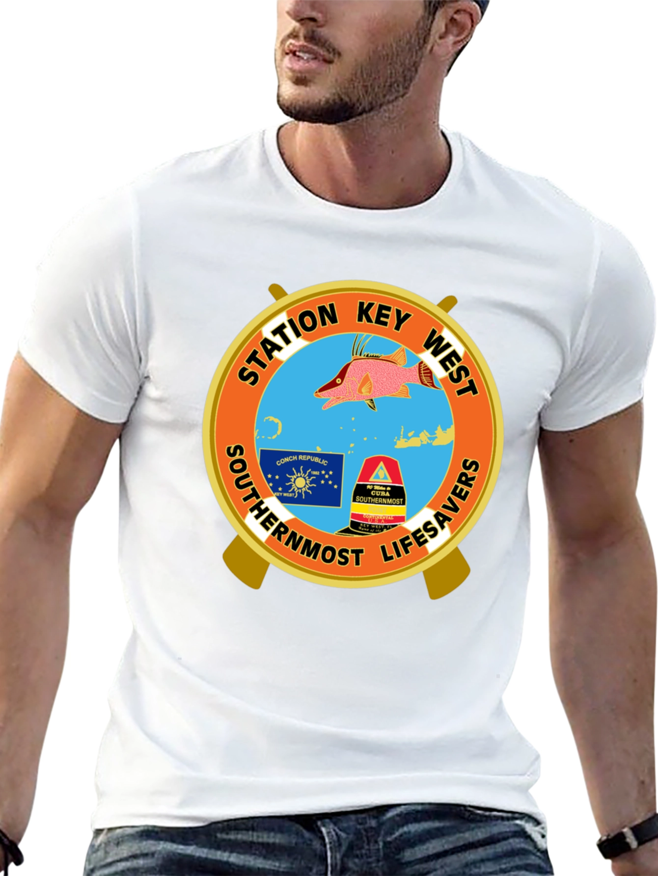 Key West Station Lifesavers Black T-Shirt