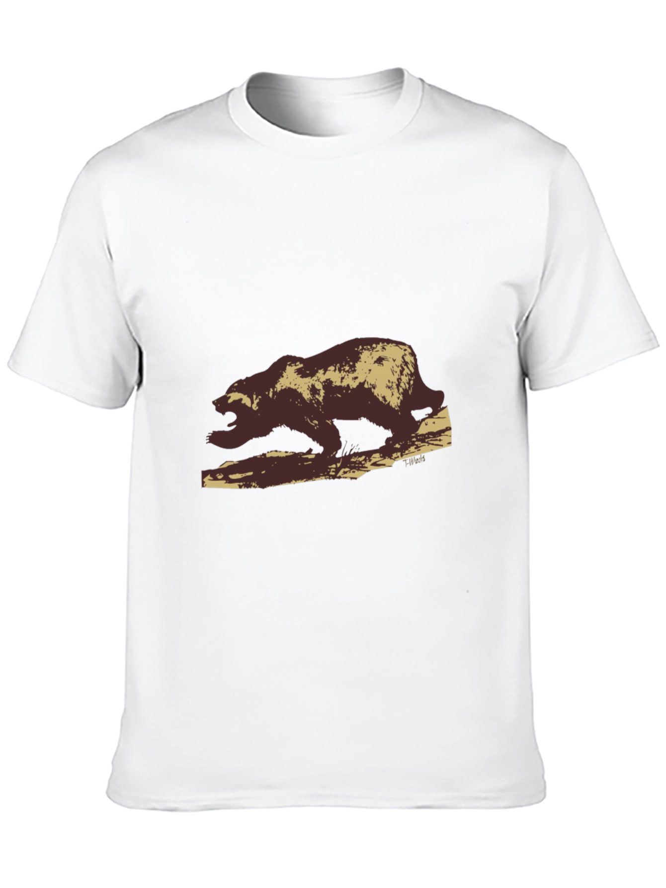 Black T-Shirt with Bear Graphic