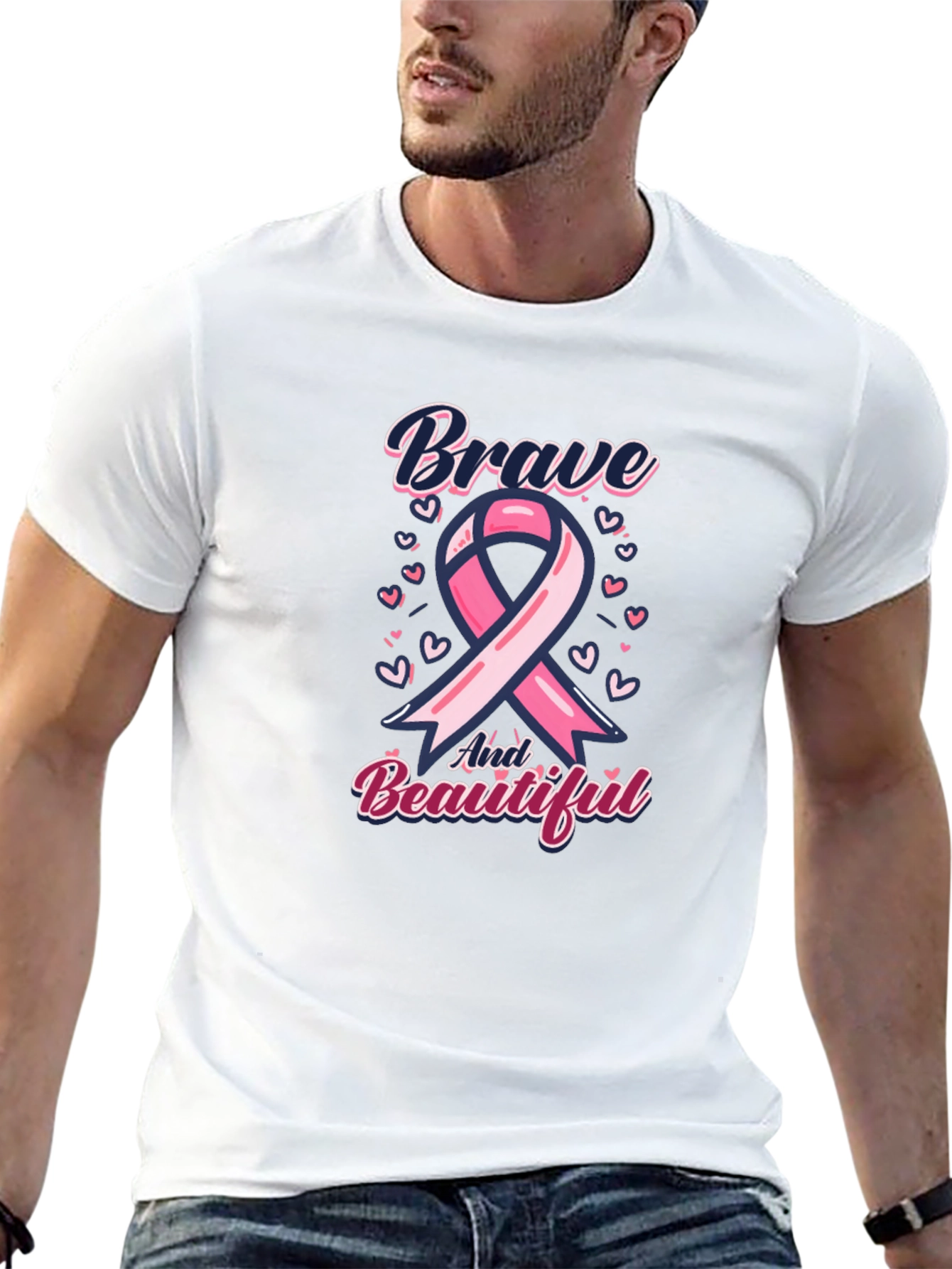Brave and Beautiful Breast Cancer Awareness T-Shirt