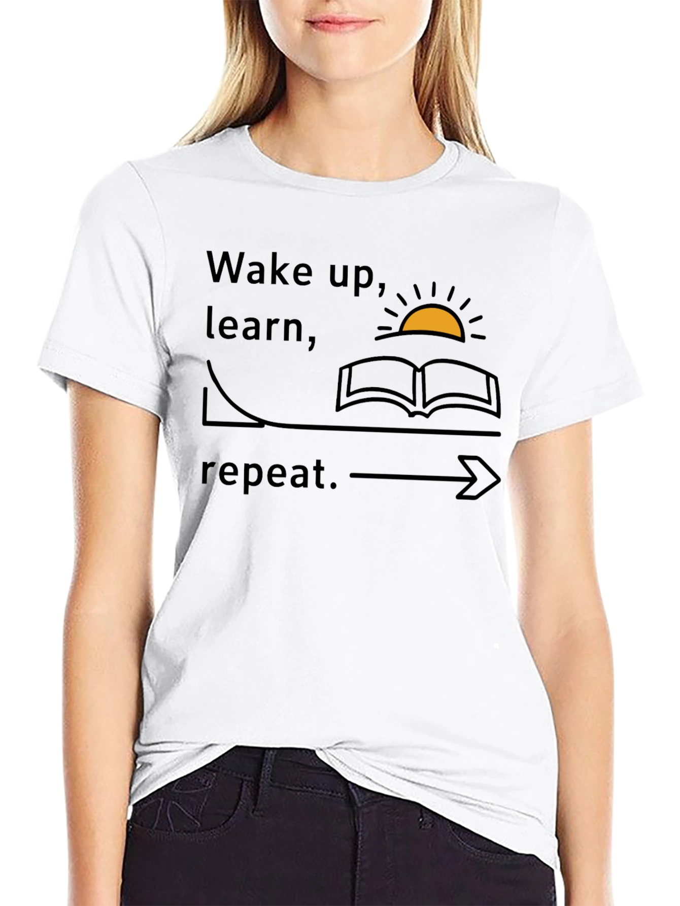 Wake Up Learn Repeat Graphic T-Shirt