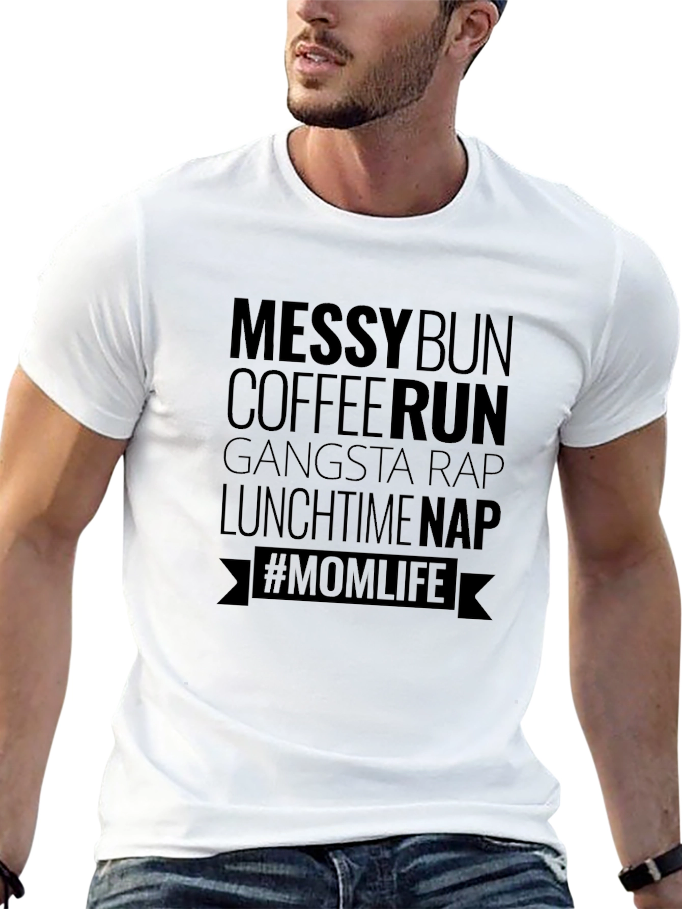 Messy Bun Mom Life Graphic T-Shirt