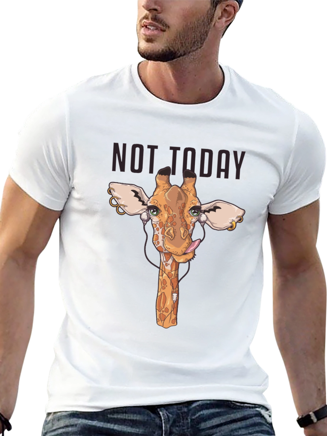 Not Today Giraffe Graphic Tee - Cool Animal T-Shirt