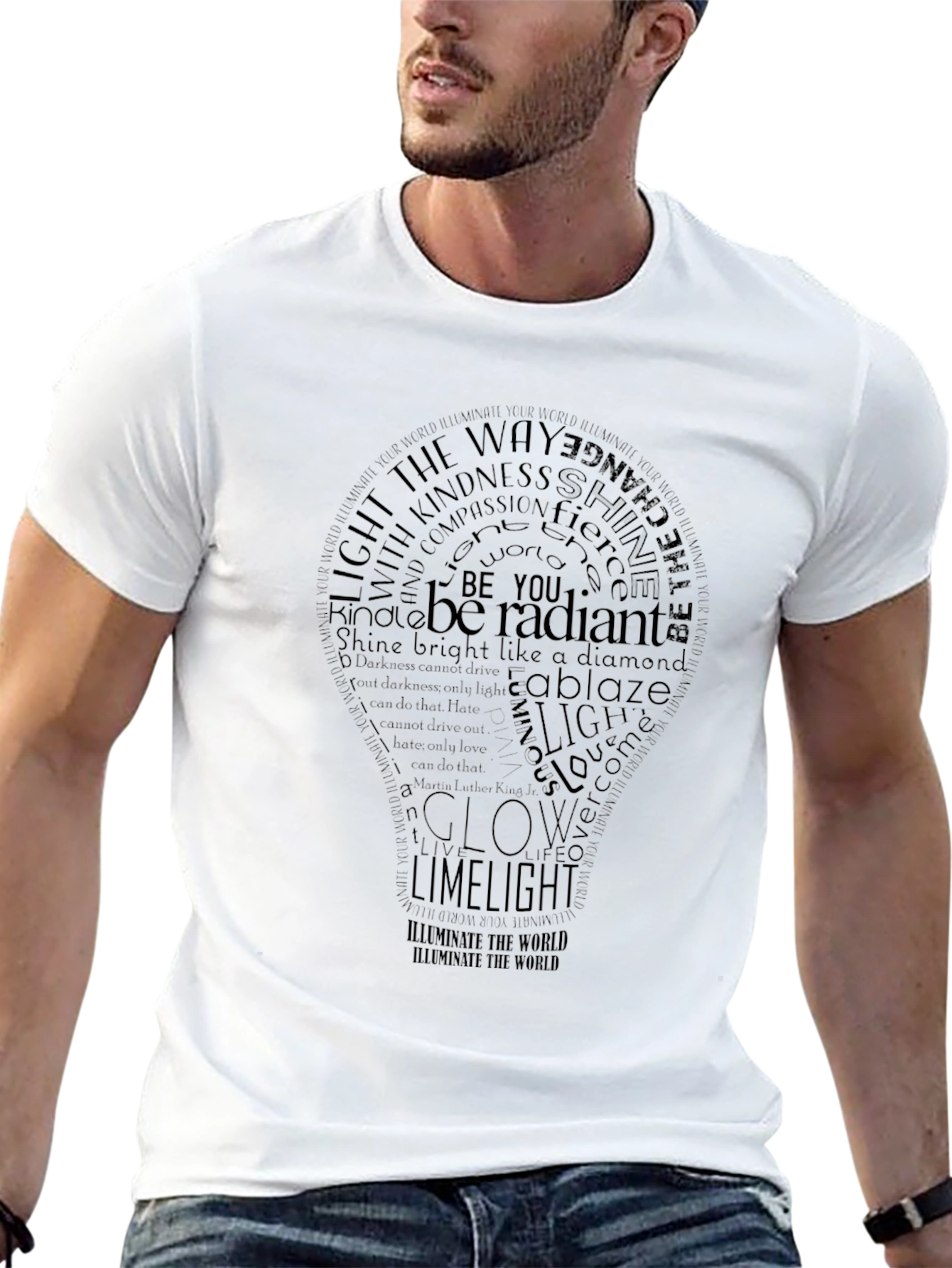 Motivational Word Art Lightbulb T-Shirt