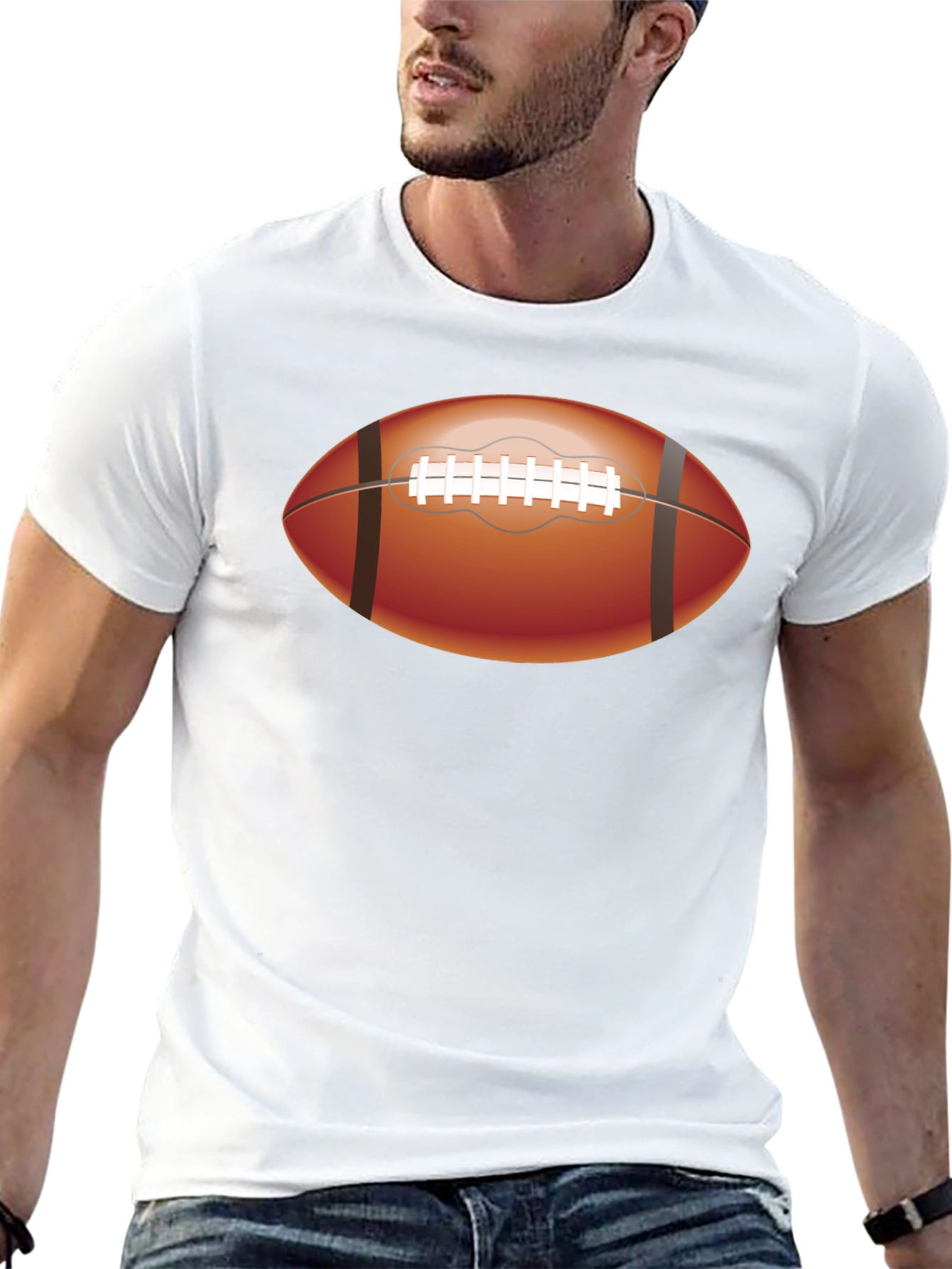 Football Graphic Tee - Sporty Black T-Shirt