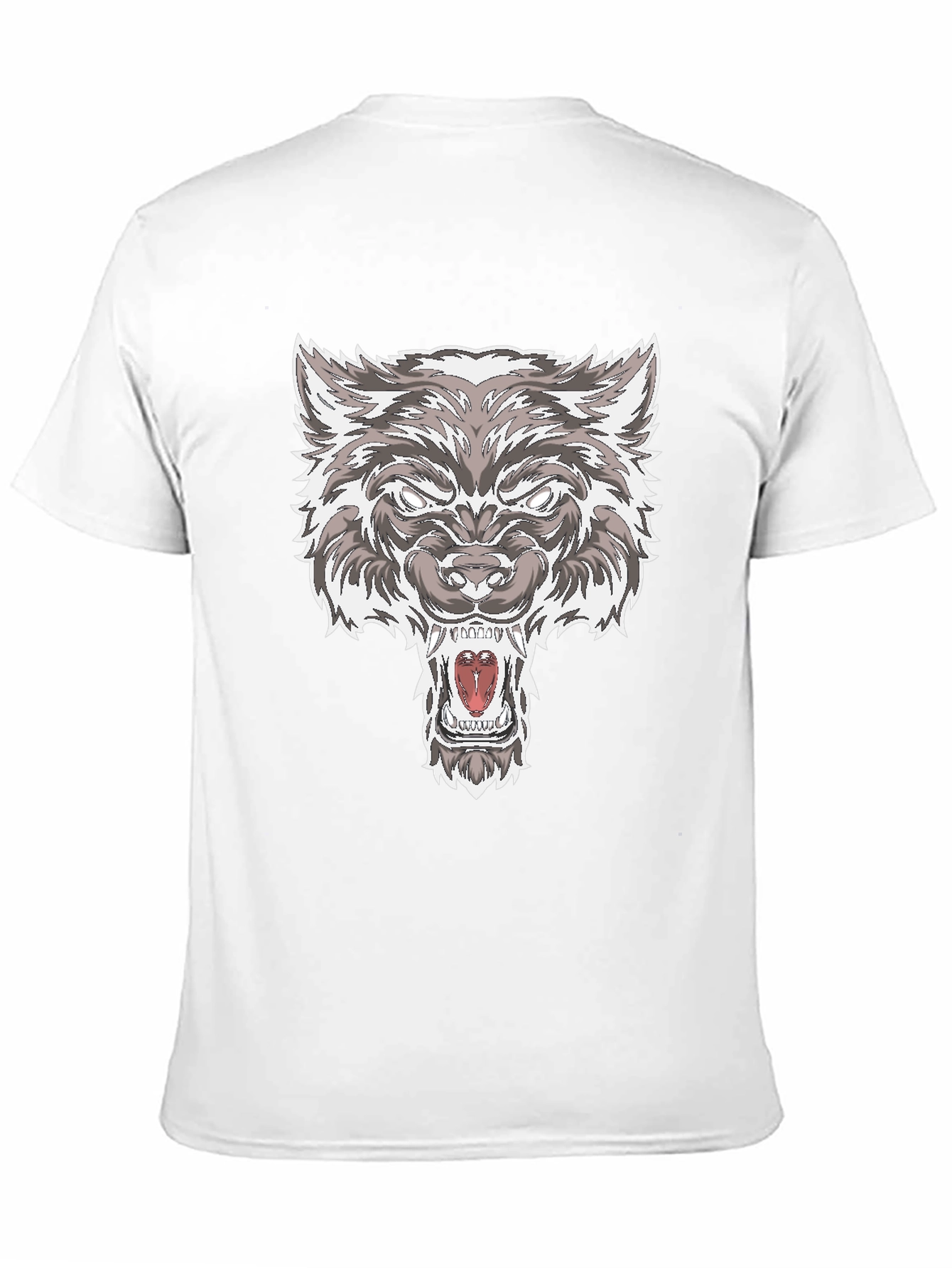 Mens Wolf Graphic Print Black T-Shirt