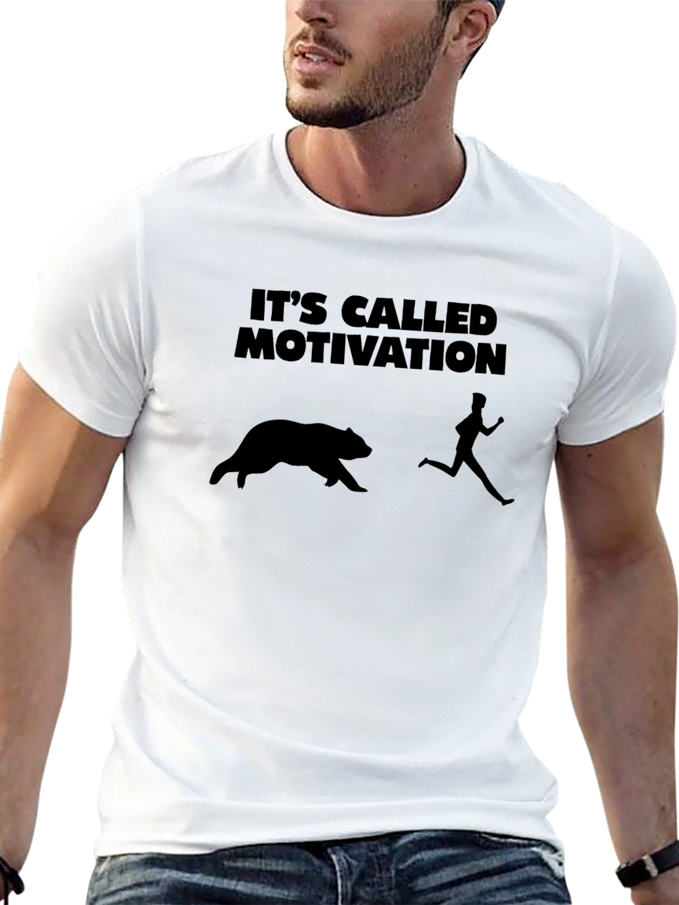 Motivation Bear Chase T-Shirt - Funny Graphic Tee