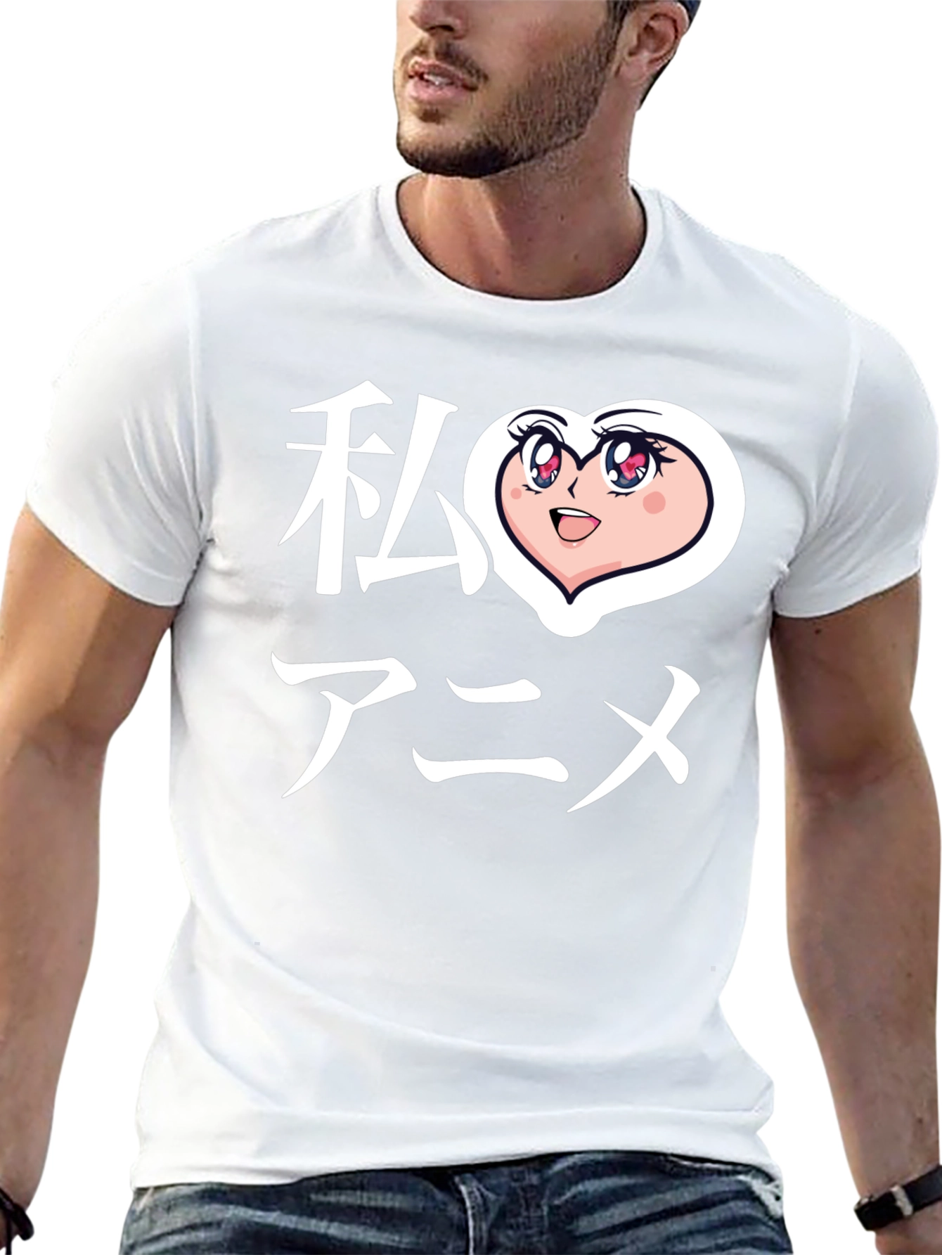 I Heart Anime Graphic T-Shirt - Black