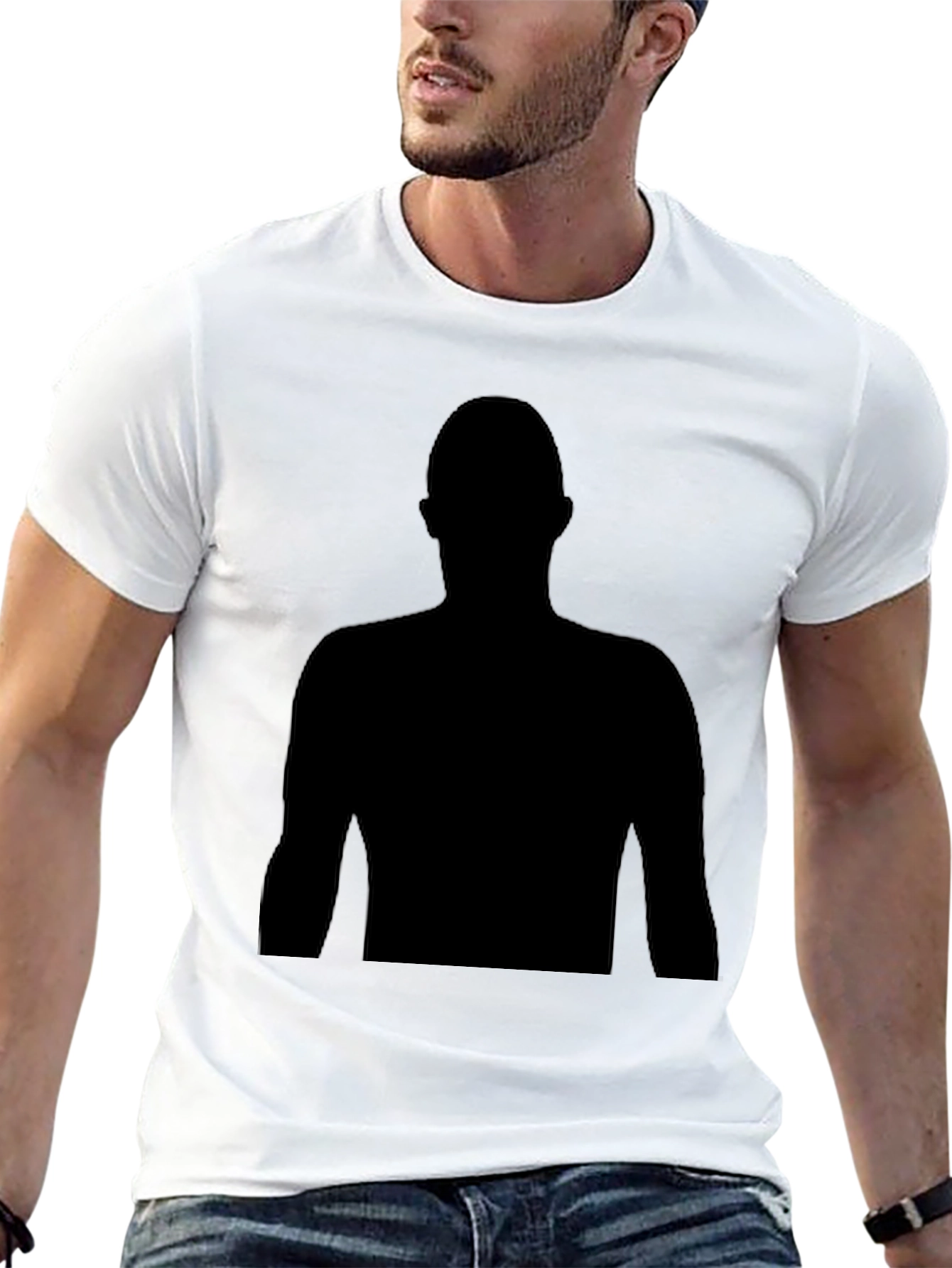 Black Silhouette Graphic Tee - Mens Casual T-Shirt