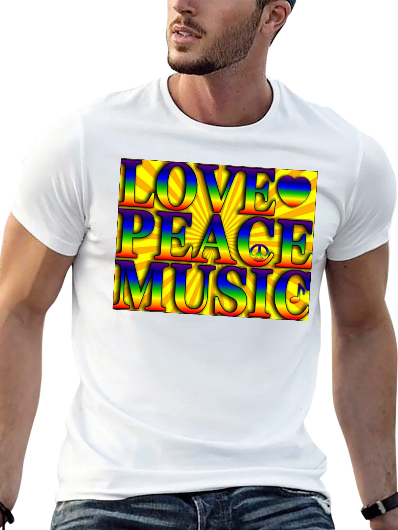 Love Peace Music Rainbow T-Shirt