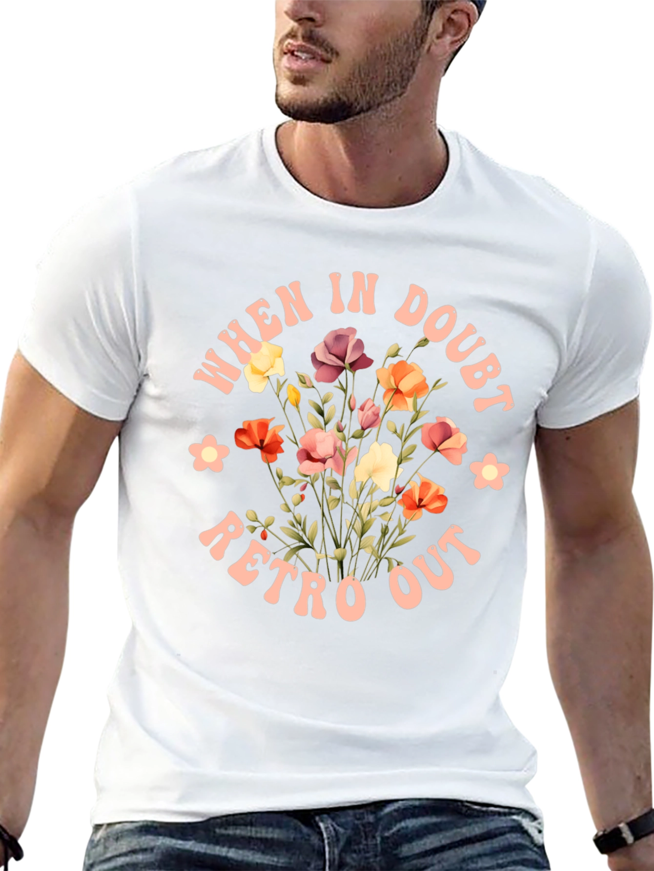 Retro Flower Graphic T-Shirt