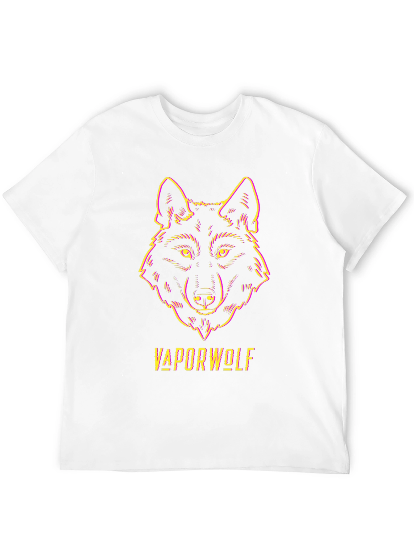 Vaporwave Wolf Graphic Tee - Black Unisex T-Shirt