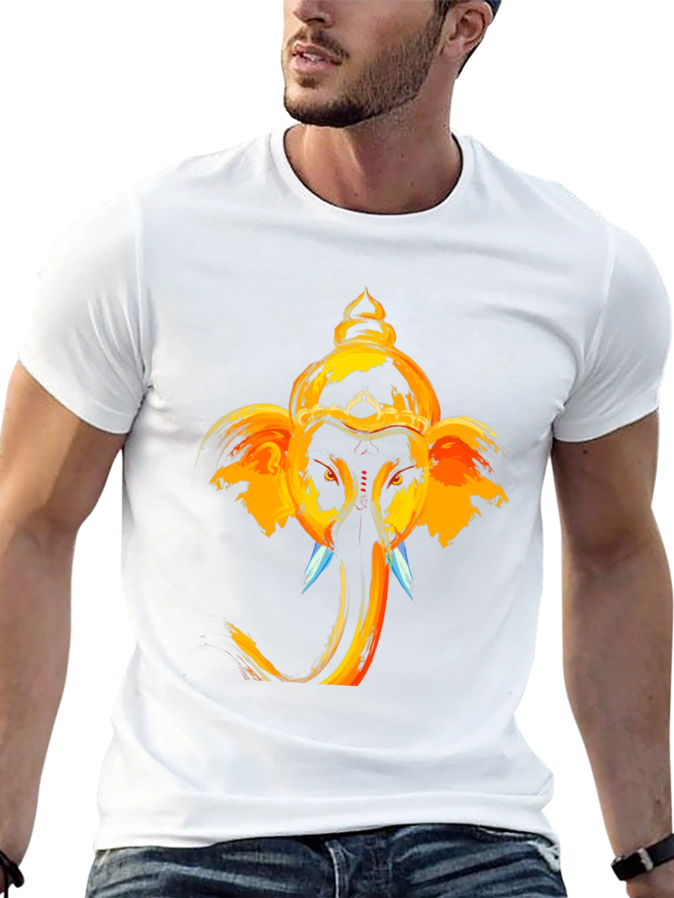 Ganesh Graphic Tee - Black Cotton Blend
