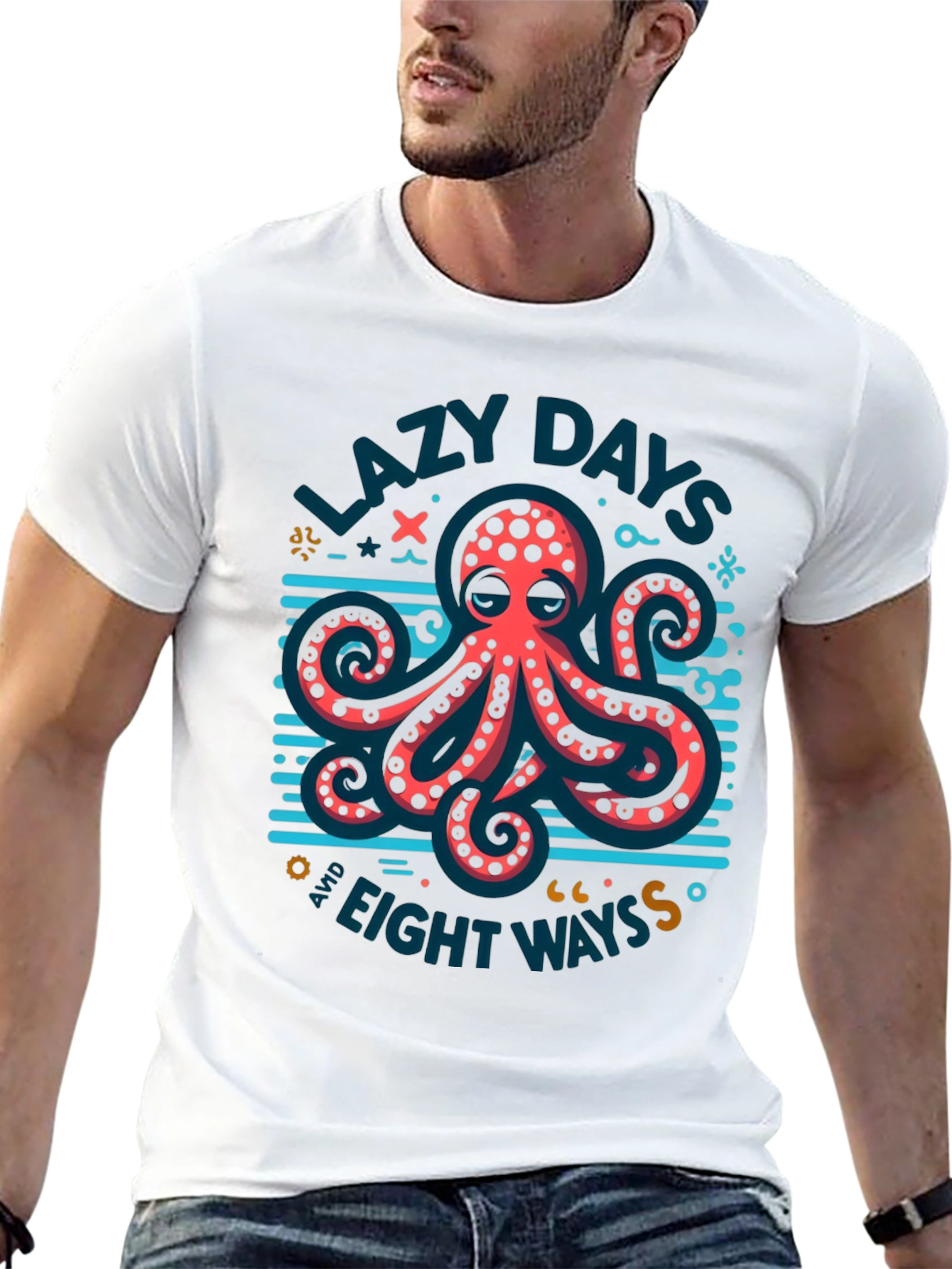Lazy Days Octopus T-Shirt - Eight Ways Graphic Tee