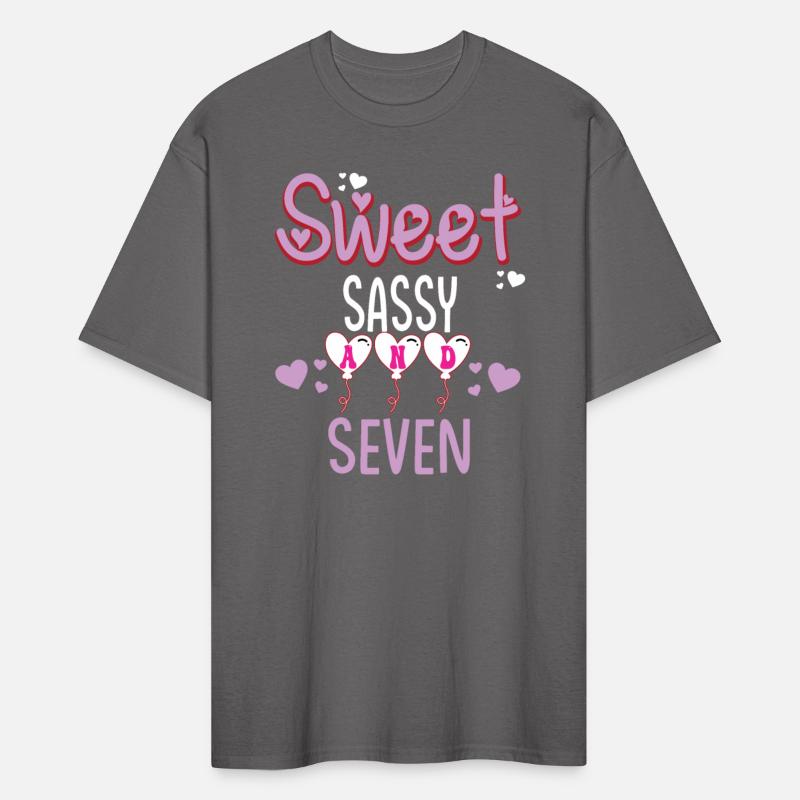 Kids Happy 7th Birthday Sweet Sassy and Seven Girl