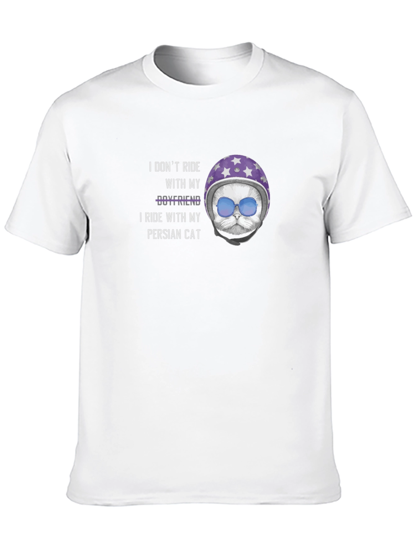 Cat Rider T-Shirt: Ride With My Persian Cat