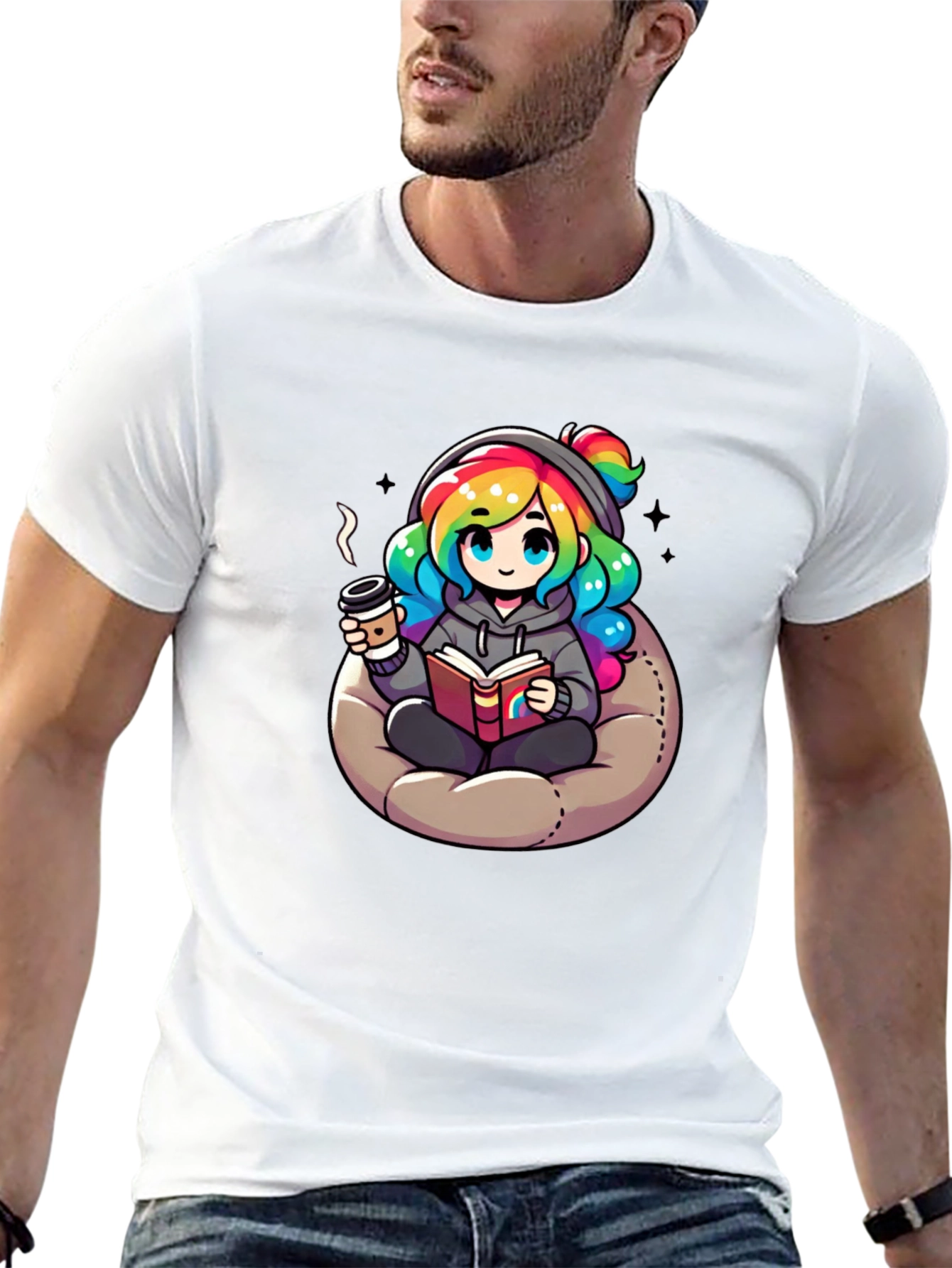 Cartoon Rainbow Hair T-Shirt
