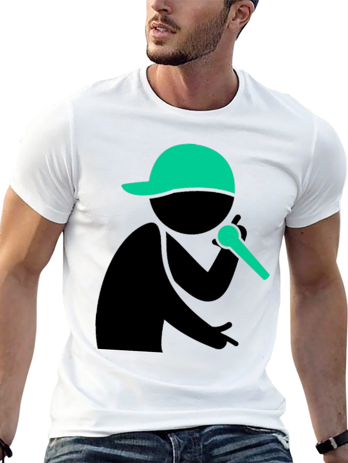 Stick Figure Rapper T-Shirt - Black