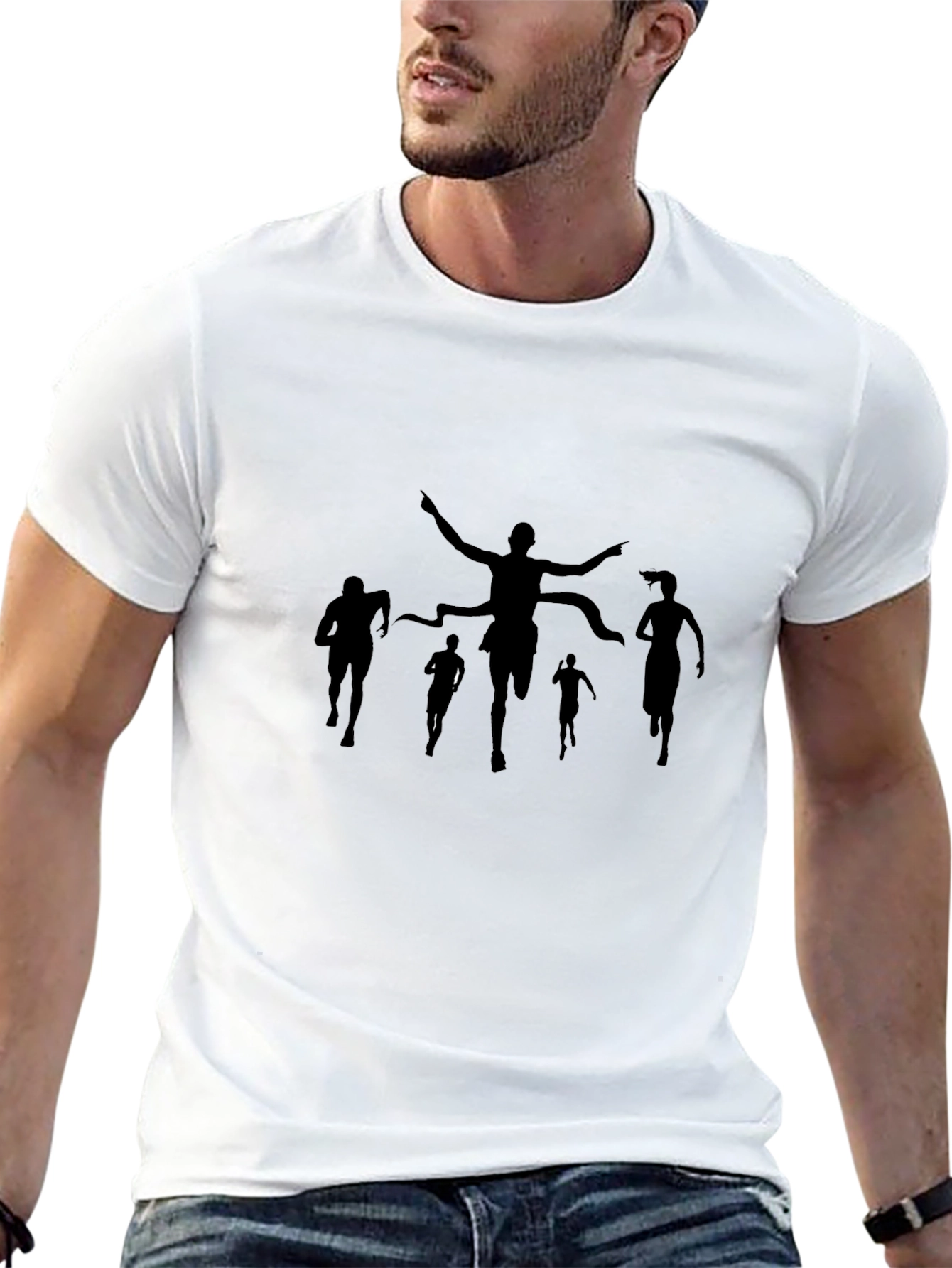 Runner Silhouette Graphic Black T-Shirt