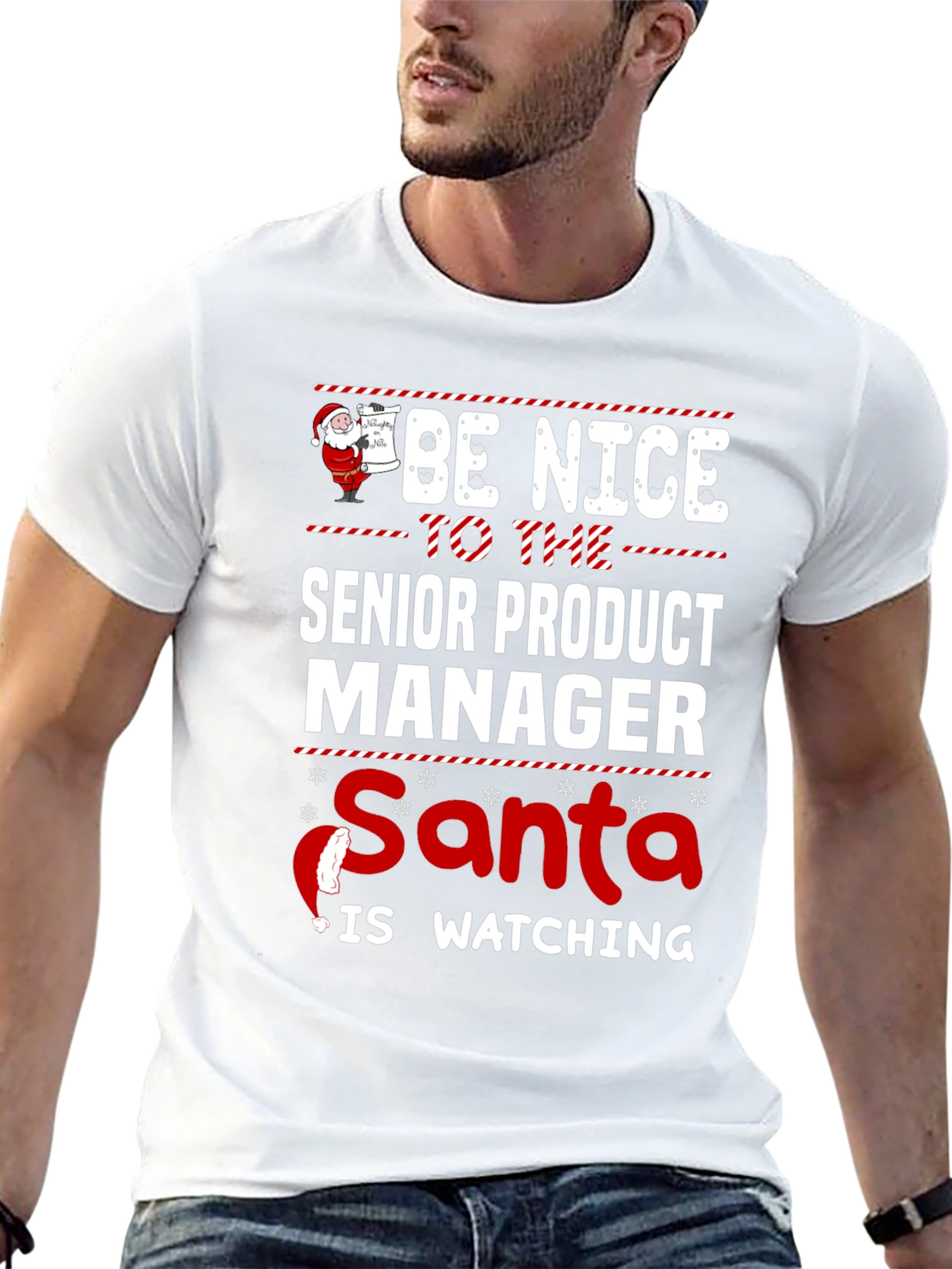 Senior Product Manager Santa Watching Christmas T-Shirt