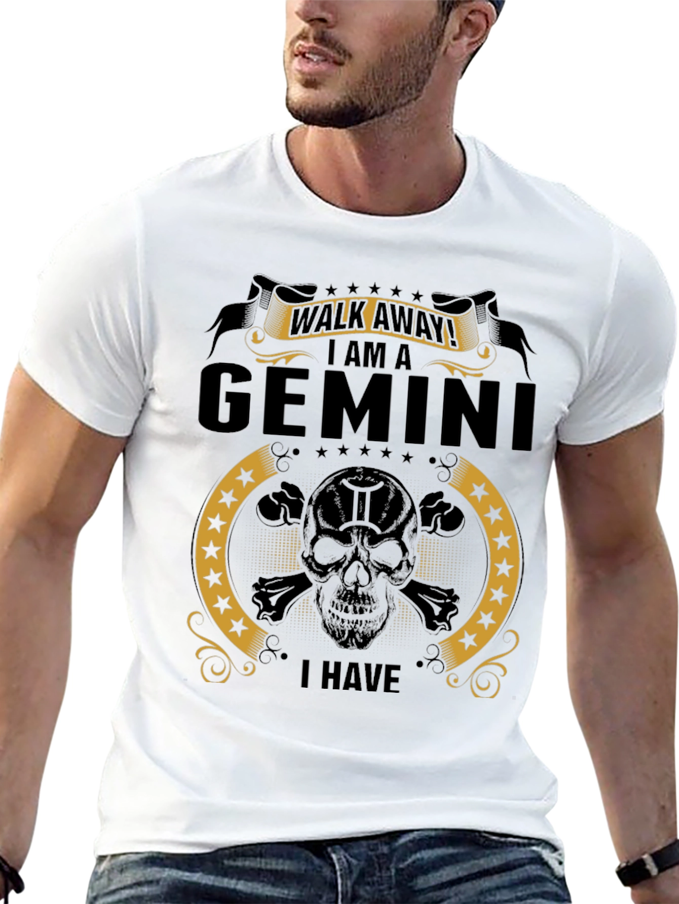 Gemini Zodiac Skull Graphic Tee
