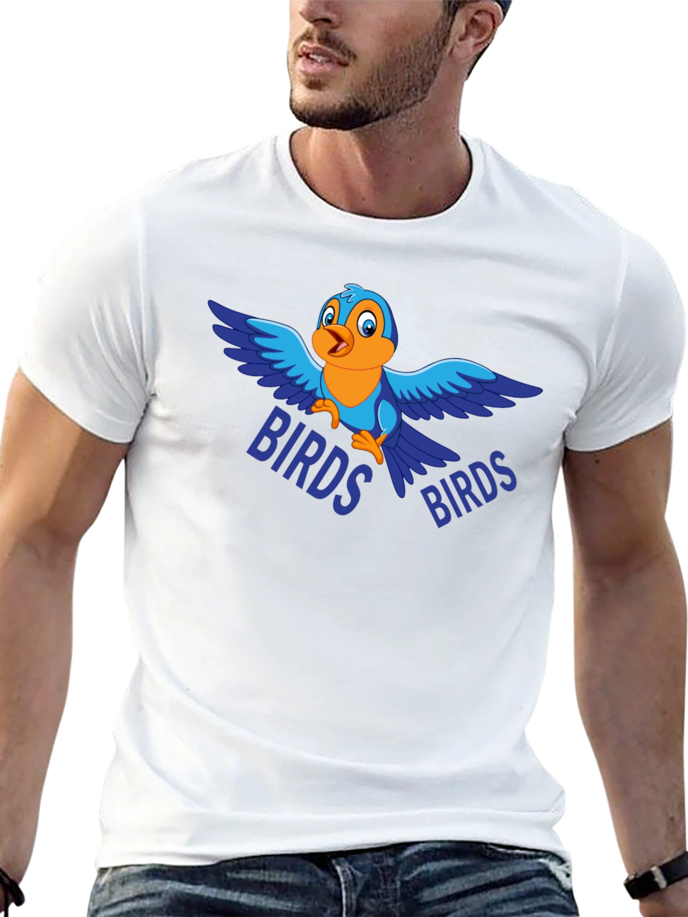 Birds Graphic Black T-Shirt