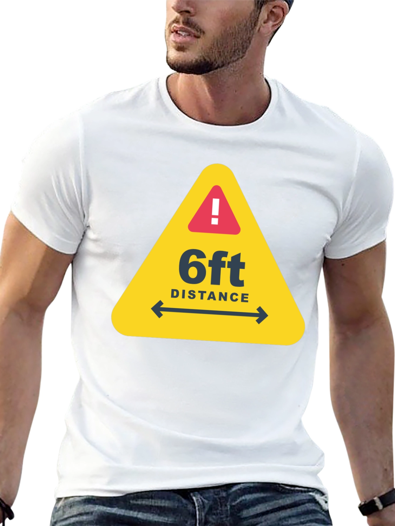 Social Distance Warning T-Shirt - Stay 6ft Apart