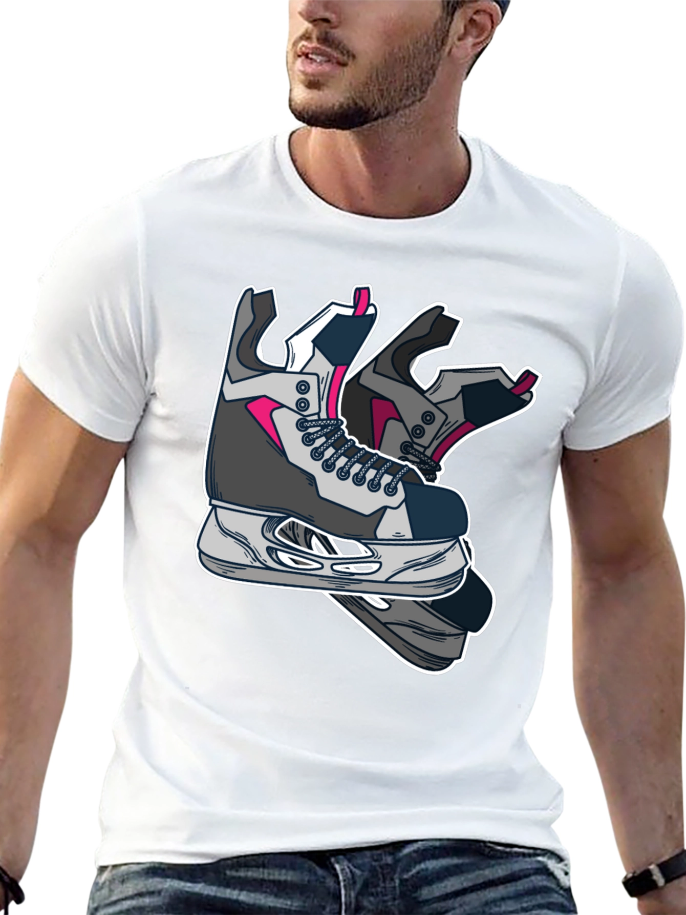 Cool Hockey Skates Graphic T-Shirt