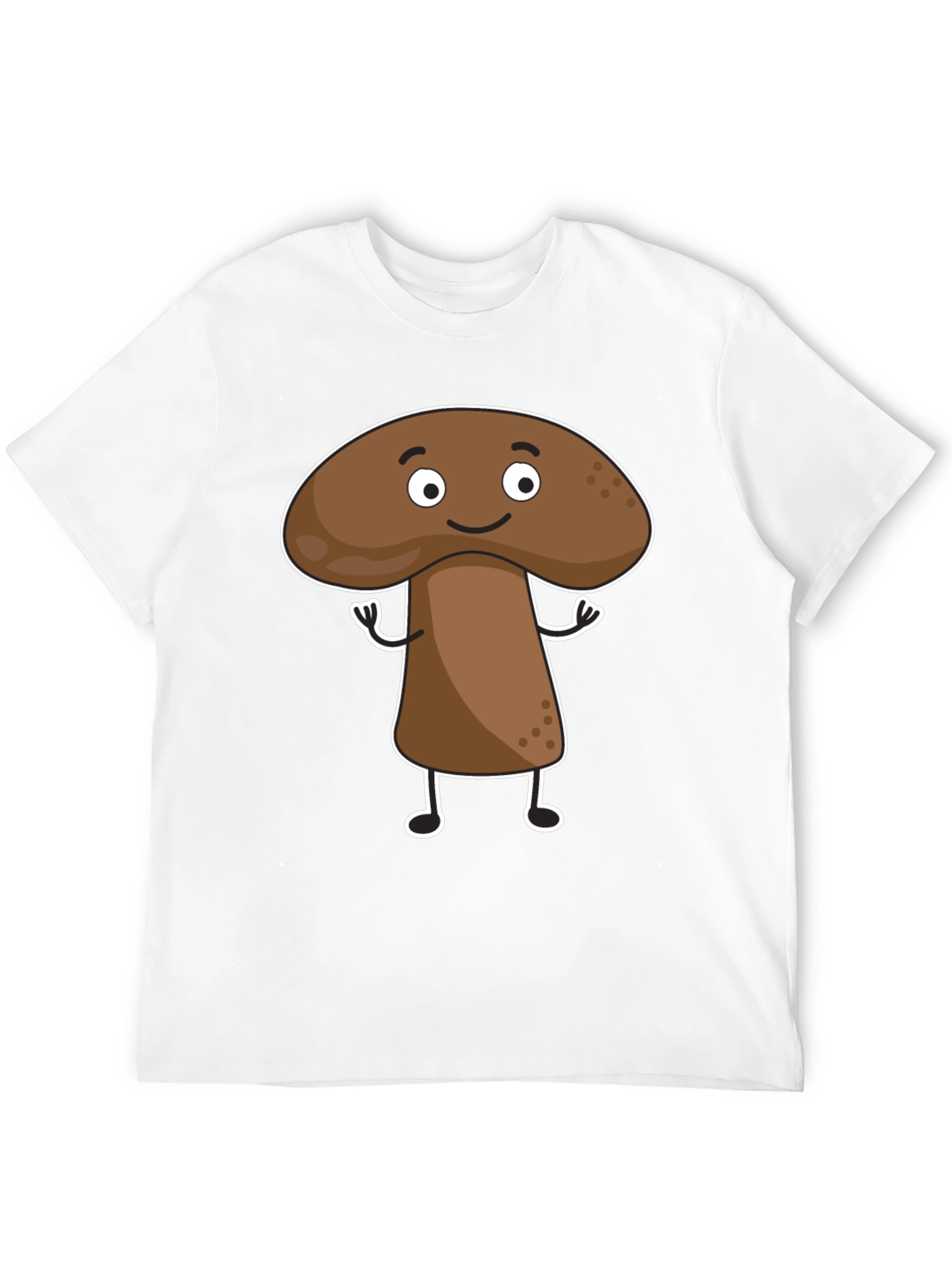 Mushroom Cartoon Graphic Black T-Shirt