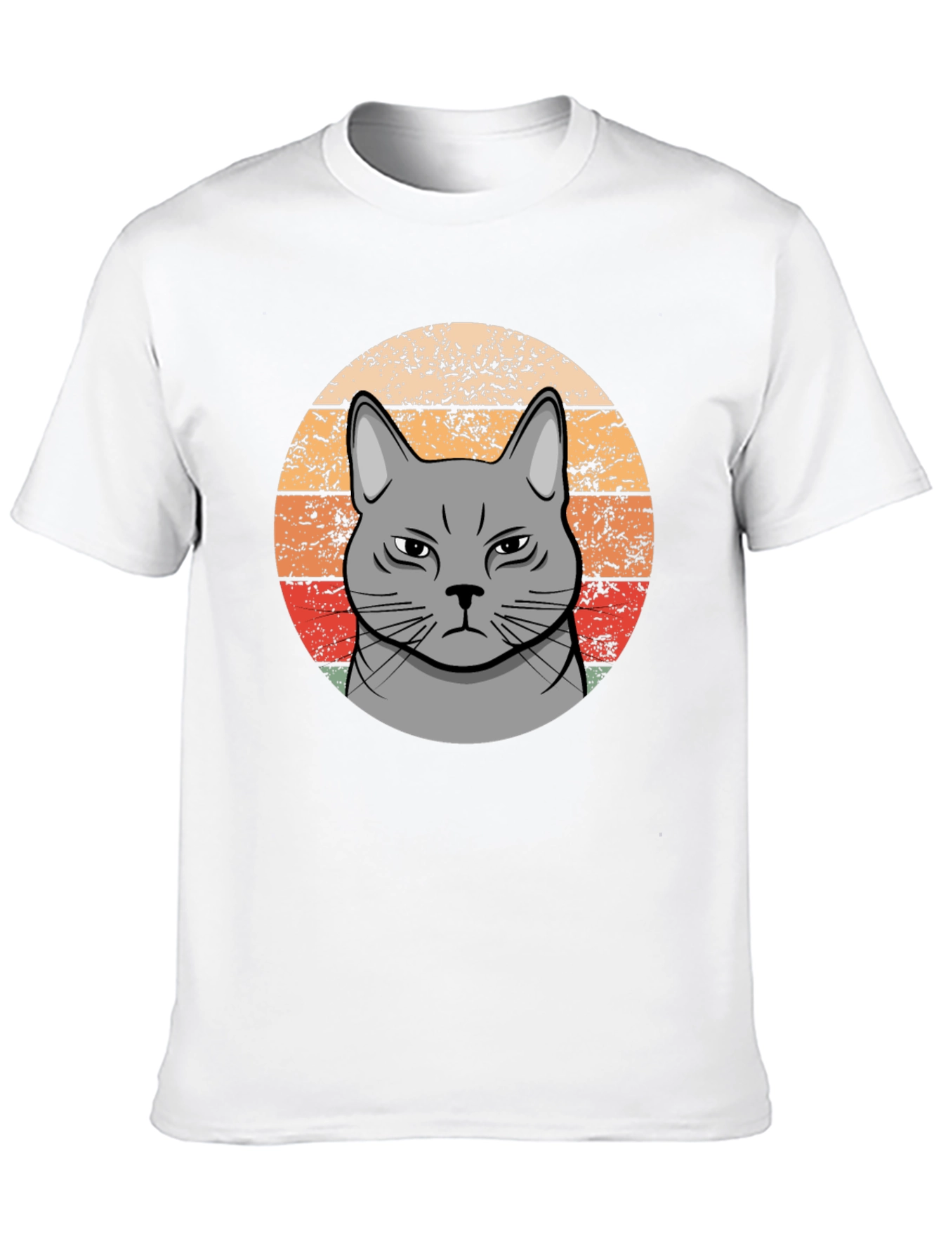 Grumpy Cat Sunset T-Shirt - Retro Style