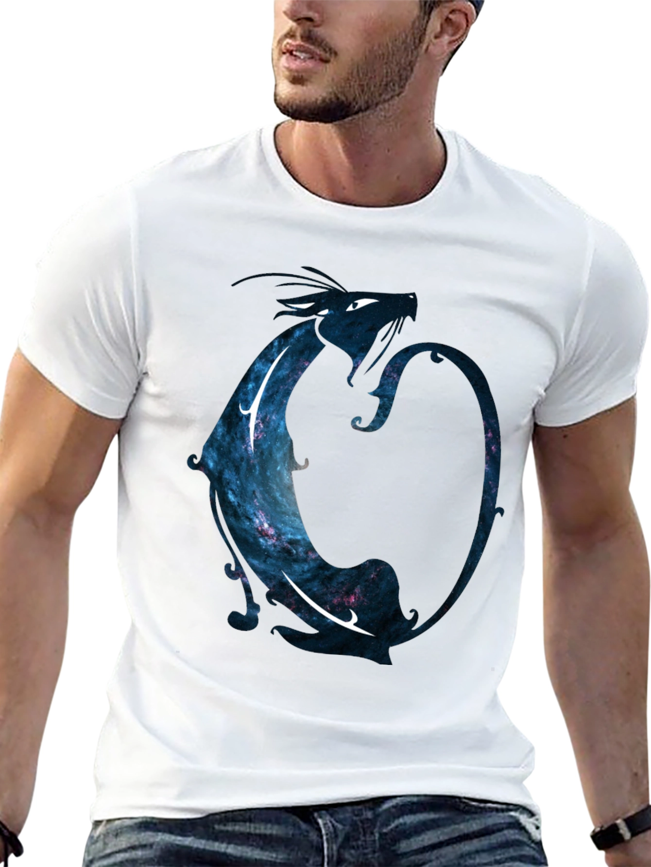 Cosmic Dragon Black T-Shirt - Unique Graphic Tee