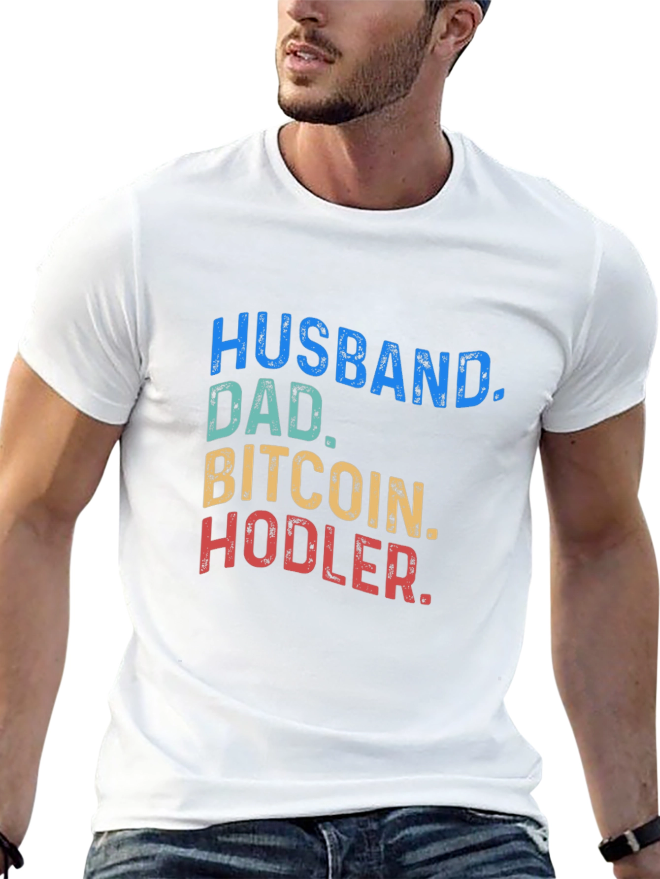Husband Dad Bitcoin Hodler Black T-Shirt