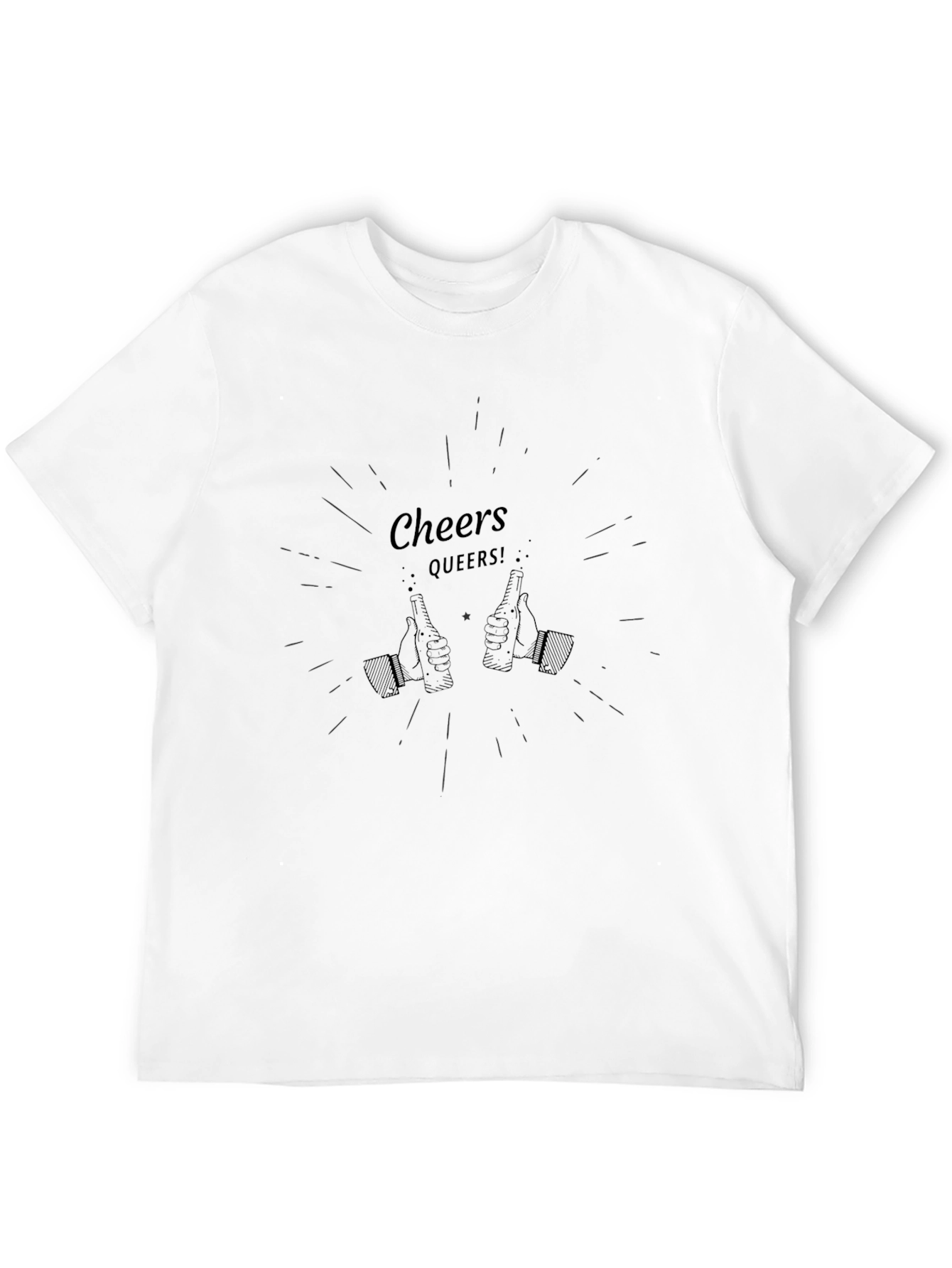 Cheers Queers! Black Graphic Tee Shirt