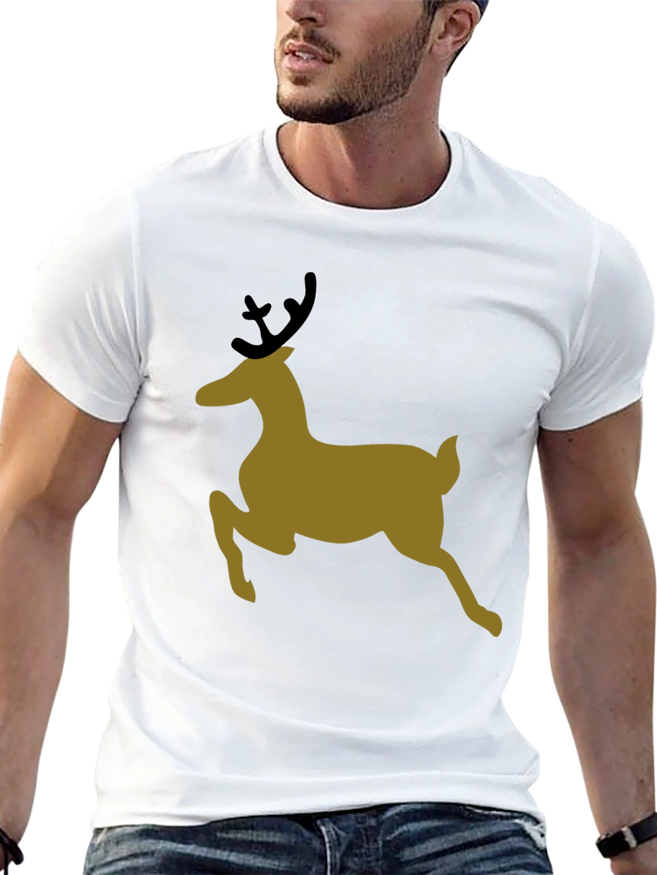Holiday Deer Graphic Tee - Black T-Shirt