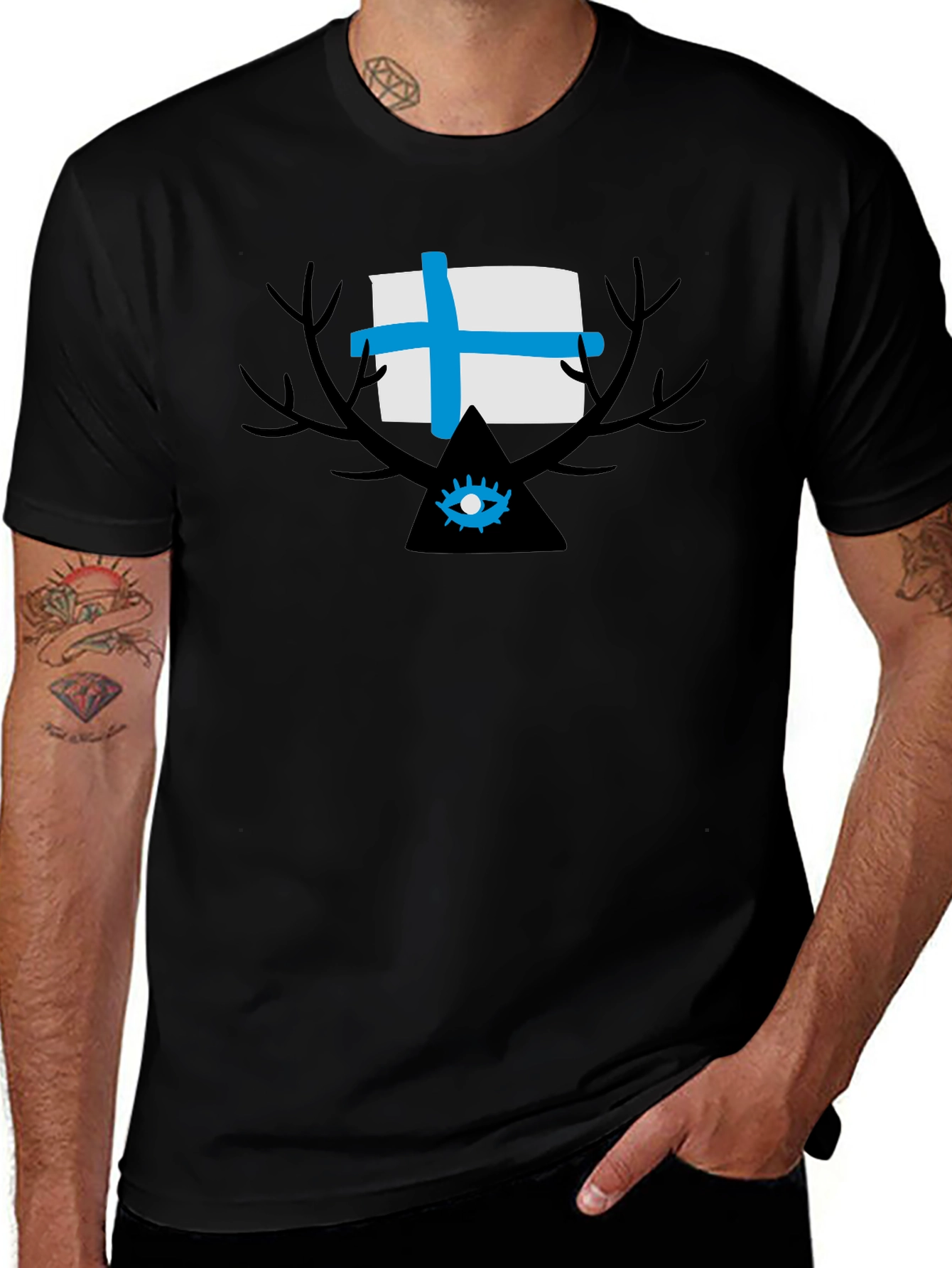 Mystic Eye Graphic Tee - Black Cotton T-Shirt
