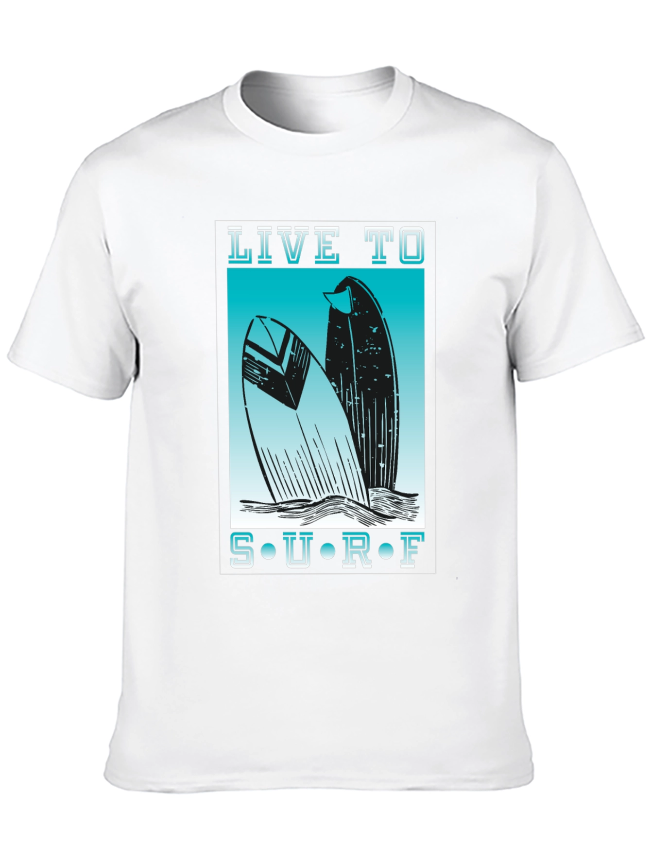 Live to Surf Graphic Tee - Black Cotton T-Shirt