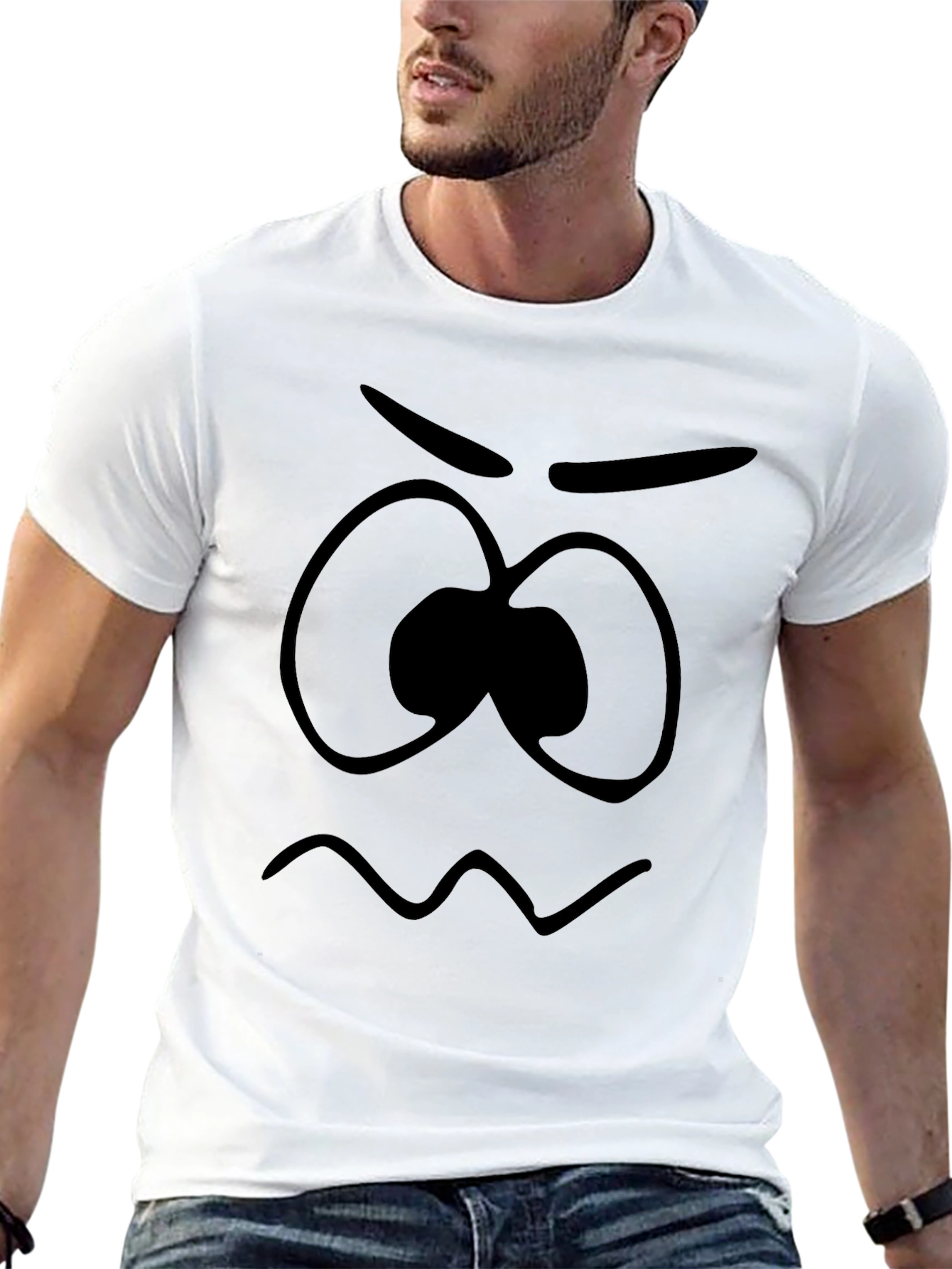 Grumpy Face Graphic Tee - Soft Cotton Unisex T-Shirt