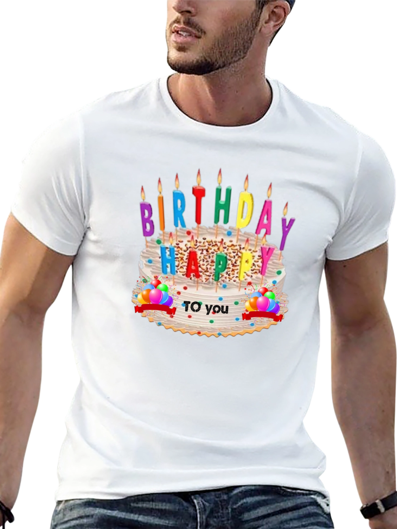 Birthday Cake Graphic T-Shirt