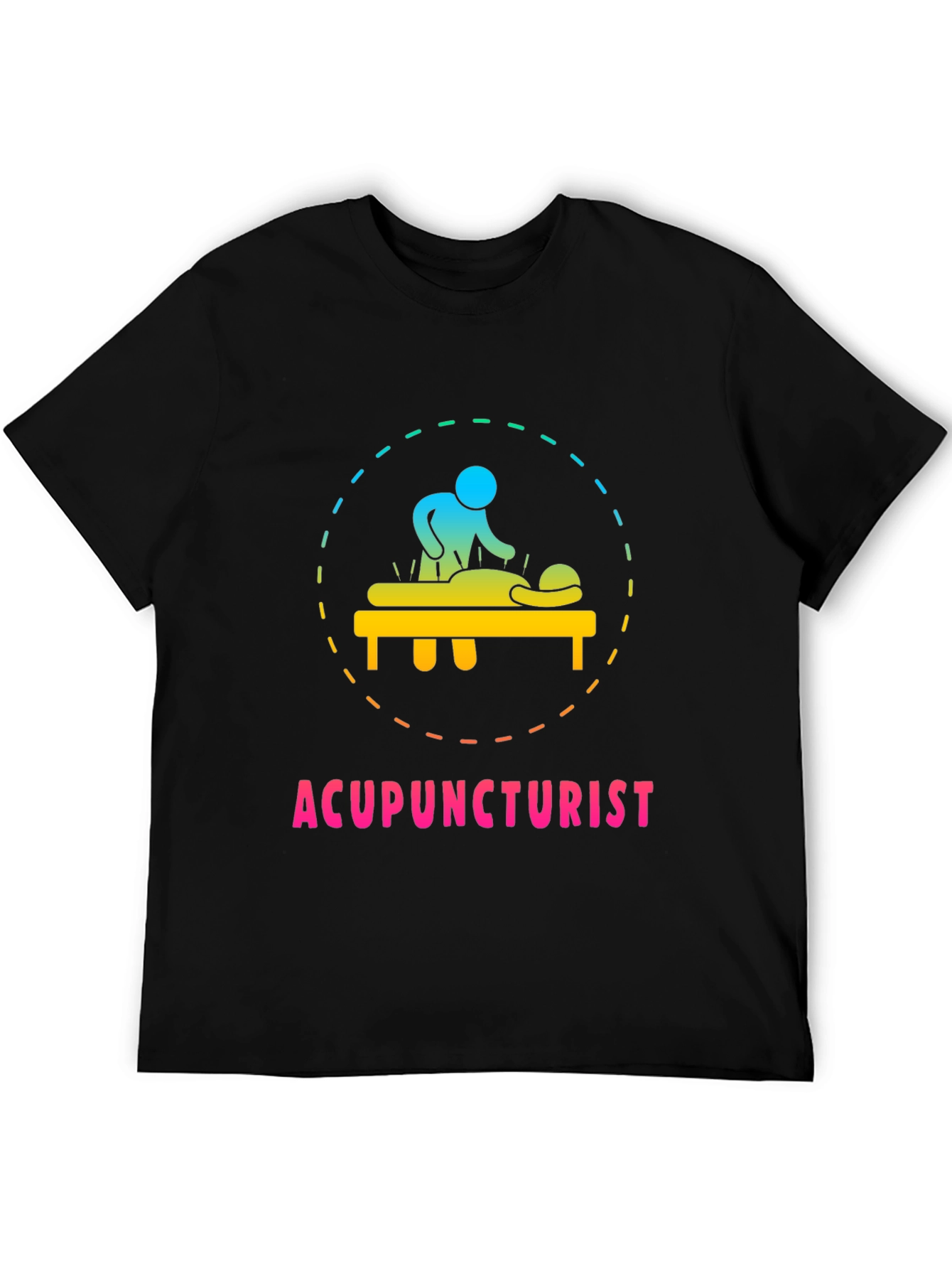 Acupuncturist T-Shirt Black Cotton